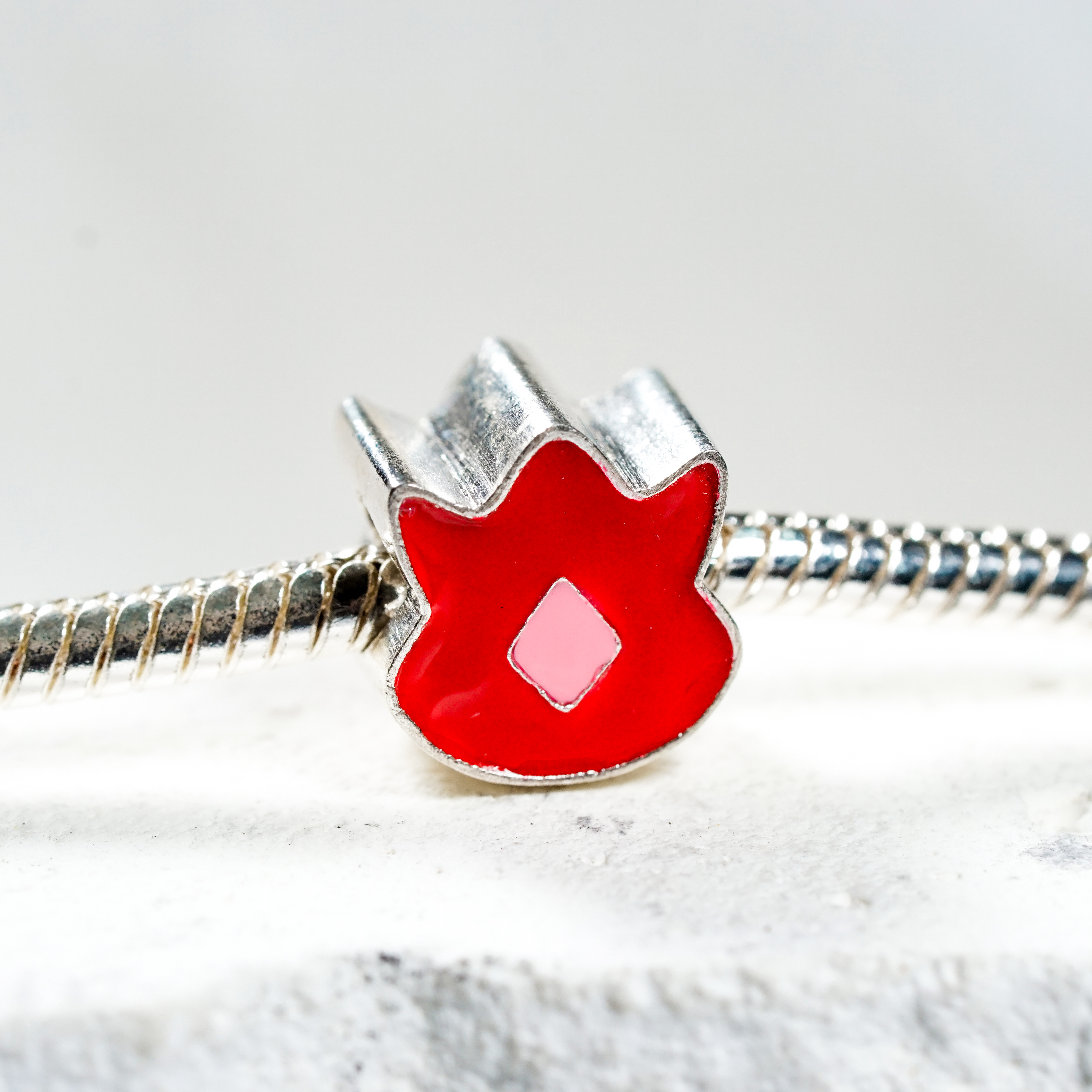 Pokémon Volcano Badge Charm, Custom Handmade 950 Silver Pandora Style Bead, Pokémon Gym Badge Jewelry Gift for Collectors and Fans 5 - EternaSilver DSC04628 - EternaSilver