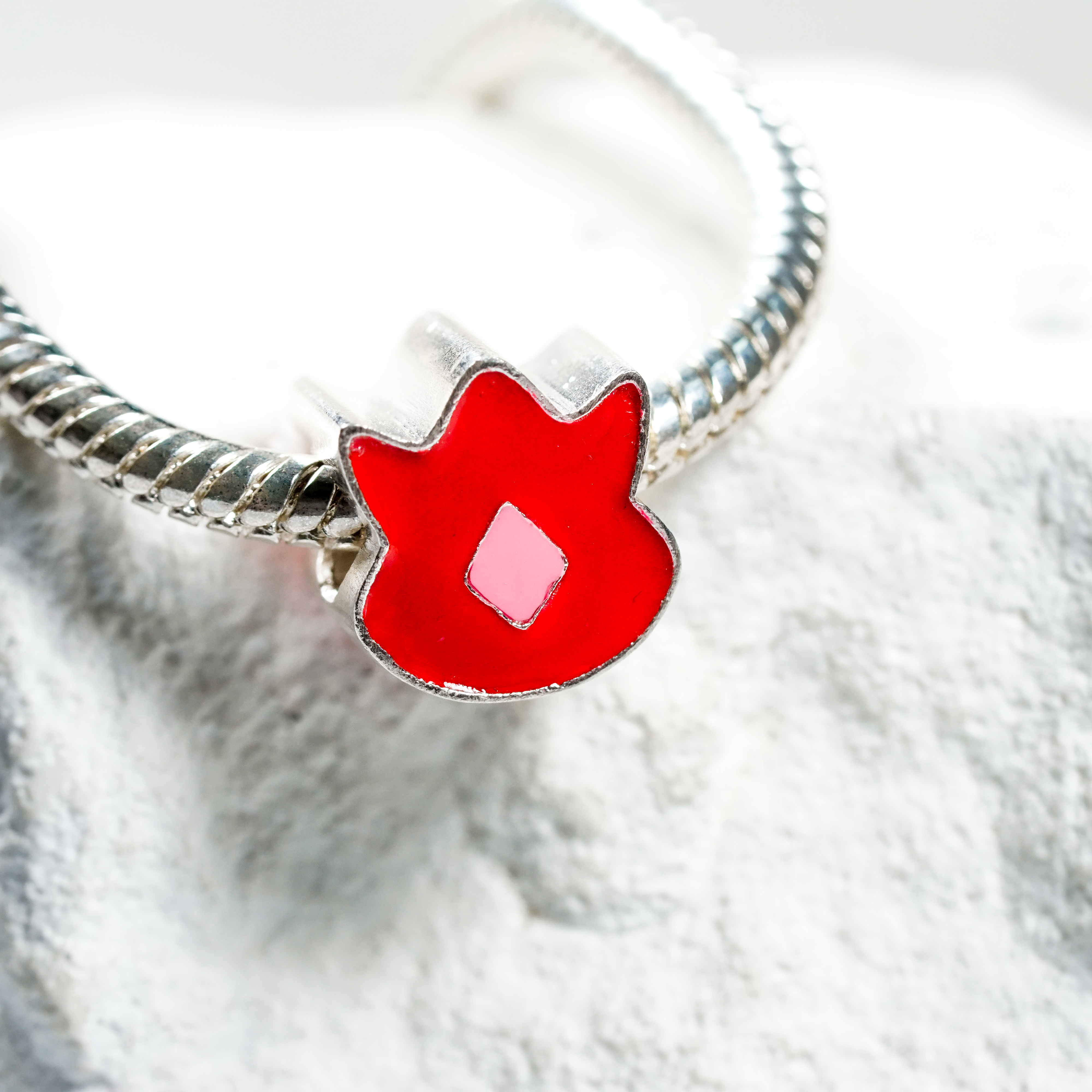 Pokémon Volcano Badge Charm, Custom Handmade 950 Silver Pandora Style Bead, Pokémon Gym Badge Jewelry Gift for Collectors and Fans 3 - EternaSilver DSC04630 - EternaSilver