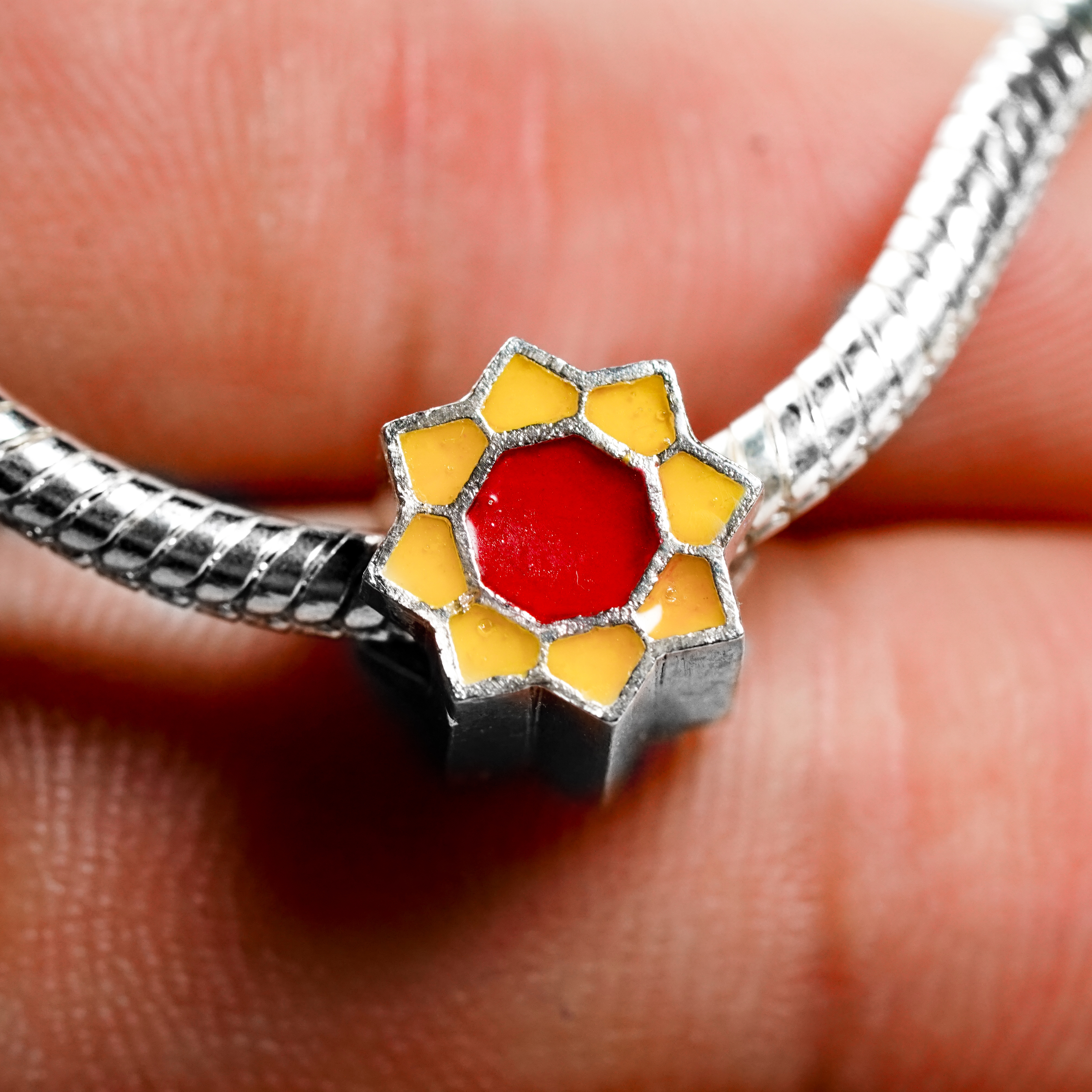 Pokémon Thunder Badge Charm, Custom Handmade 950 Silver Pandora Style Bead, Pokémon Gym Badge Jewelry Gift for Collectors and Fans 5 - EternaSilver DSC04635 - EternaSilver