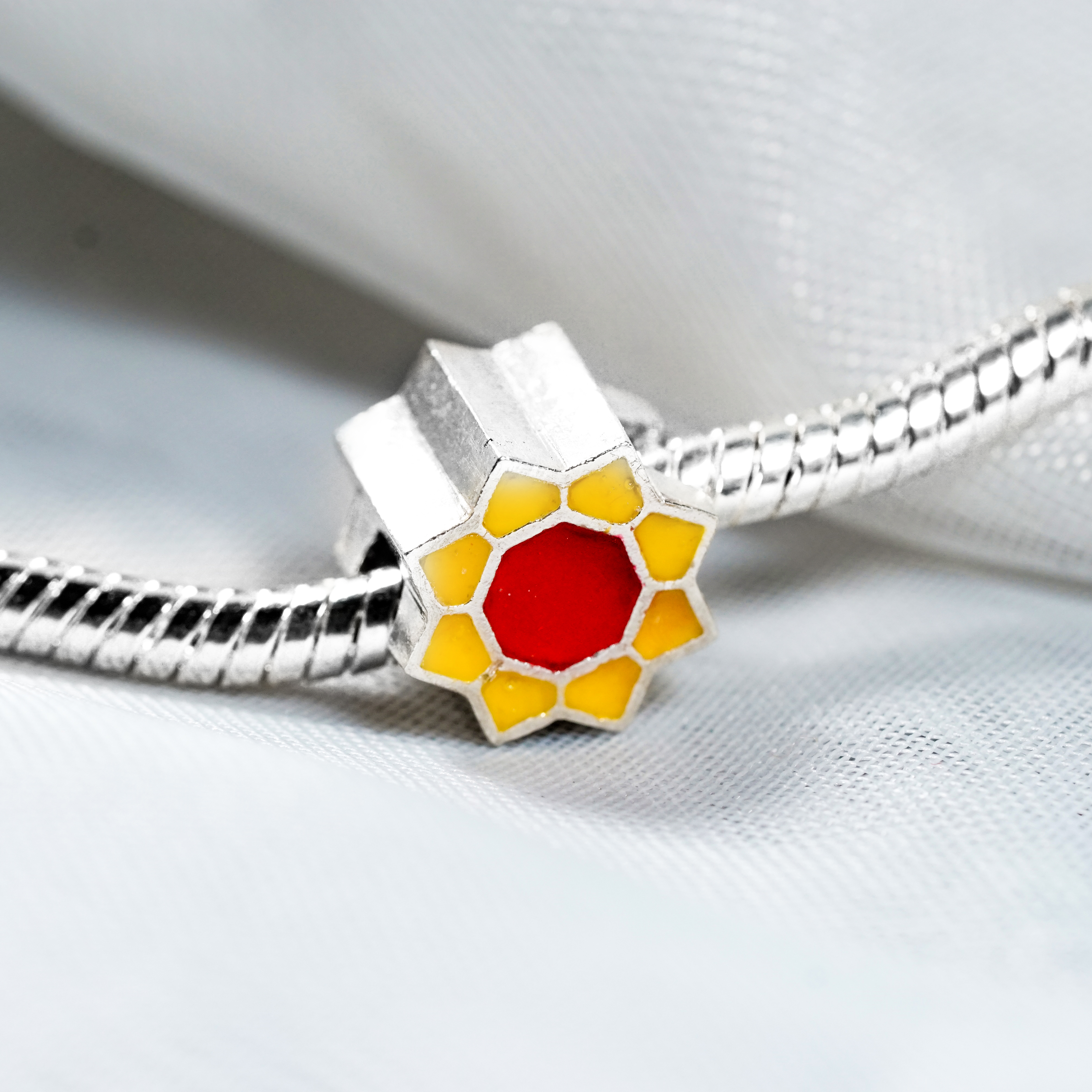 Pokémon Thunder Badge Charm, Custom Handmade 950 Silver Pandora Style Bead, Pokémon Gym Badge Jewelry Gift for Collectors and Fans 6 - EternaSilver DSC04636 - EternaSilver