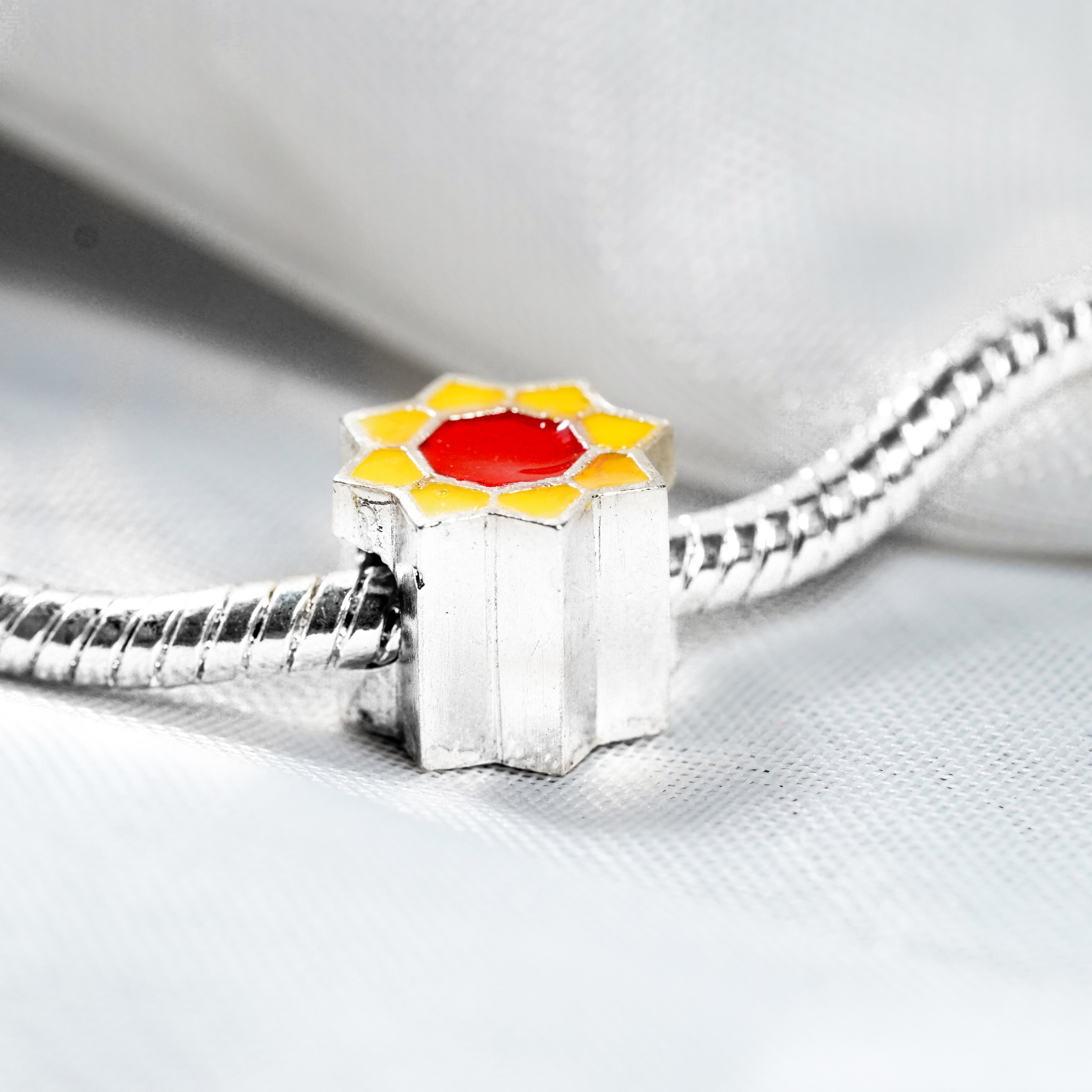 Pokémon Thunder Badge Charm, Custom Handmade 950 Silver Pandora Style Bead, Pokémon Gym Badge Jewelry Gift for Collectors and Fans 7 - EternaSilver DSC04637 - EternaSilver