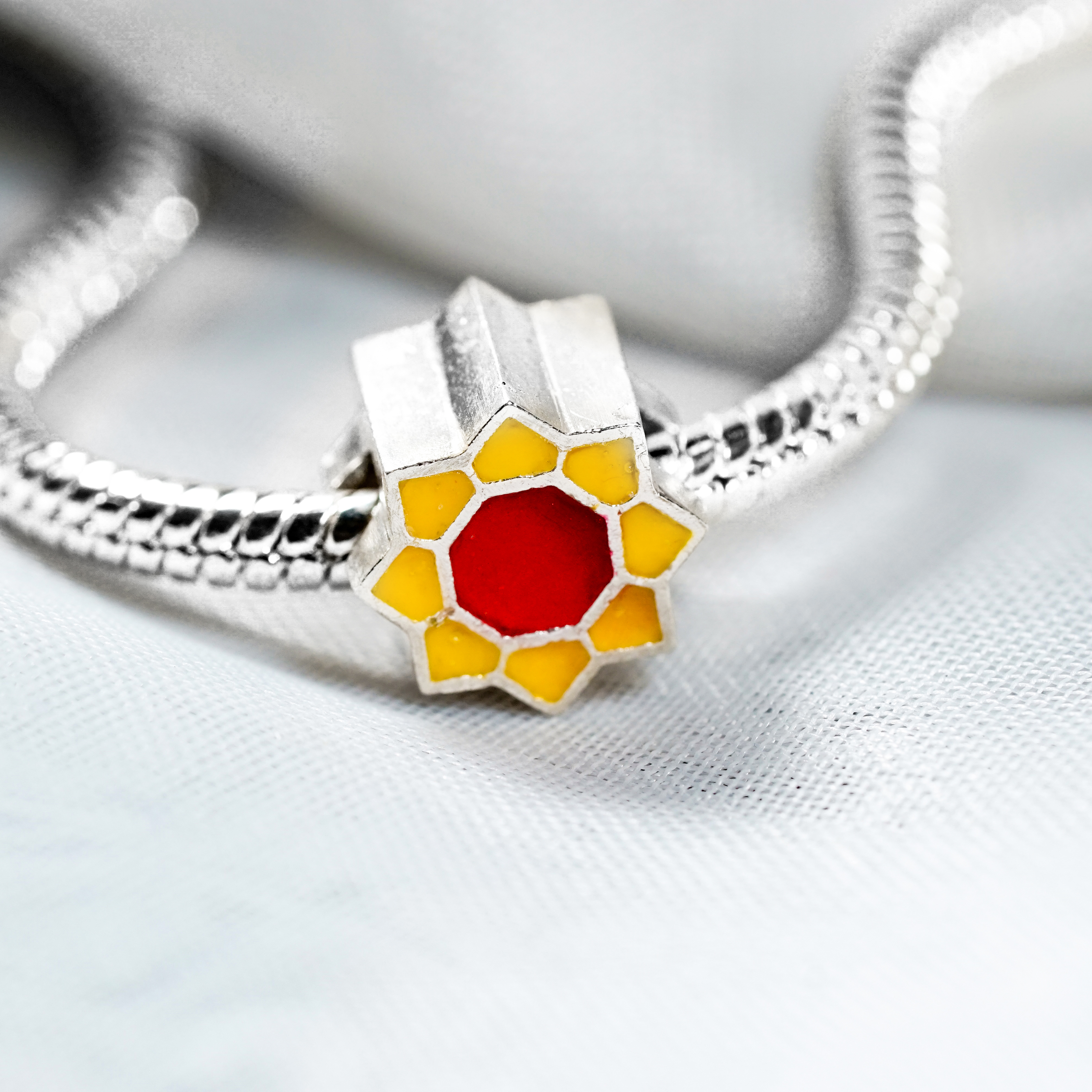 Pokémon Thunder Badge Charm, Custom Handmade 950 Silver Pandora Style Bead, Pokémon Gym Badge Jewelry Gift for Collectors and Fans