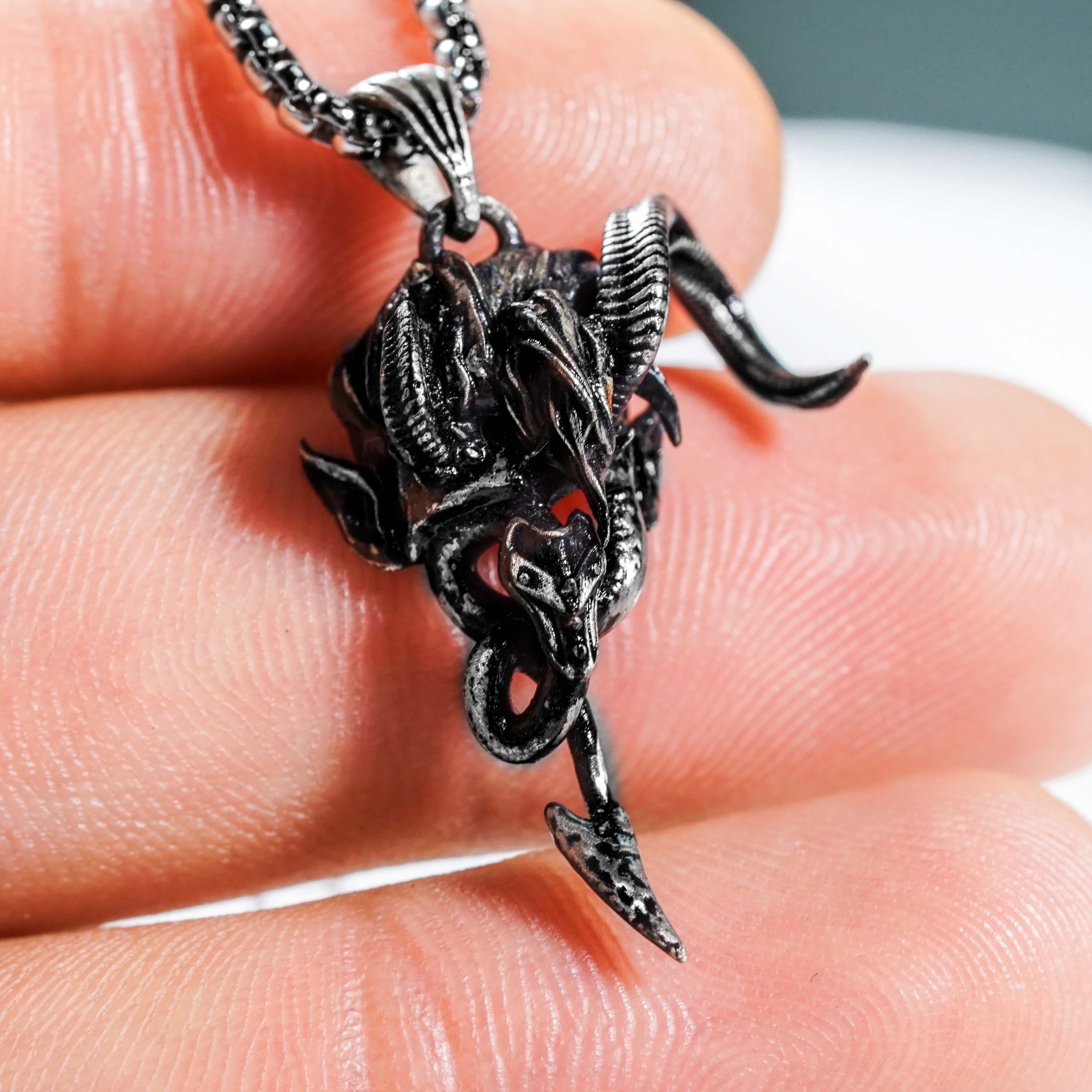 Karlach Necklace, Baldur’s Gate 3 Inspired Jewelry, Infernal Engine Pendant, Tiefling Warrior Gift, Gothic Fantasy Necklace for Gamers 5 - EternaSilver DSC07929 - EternaSilver