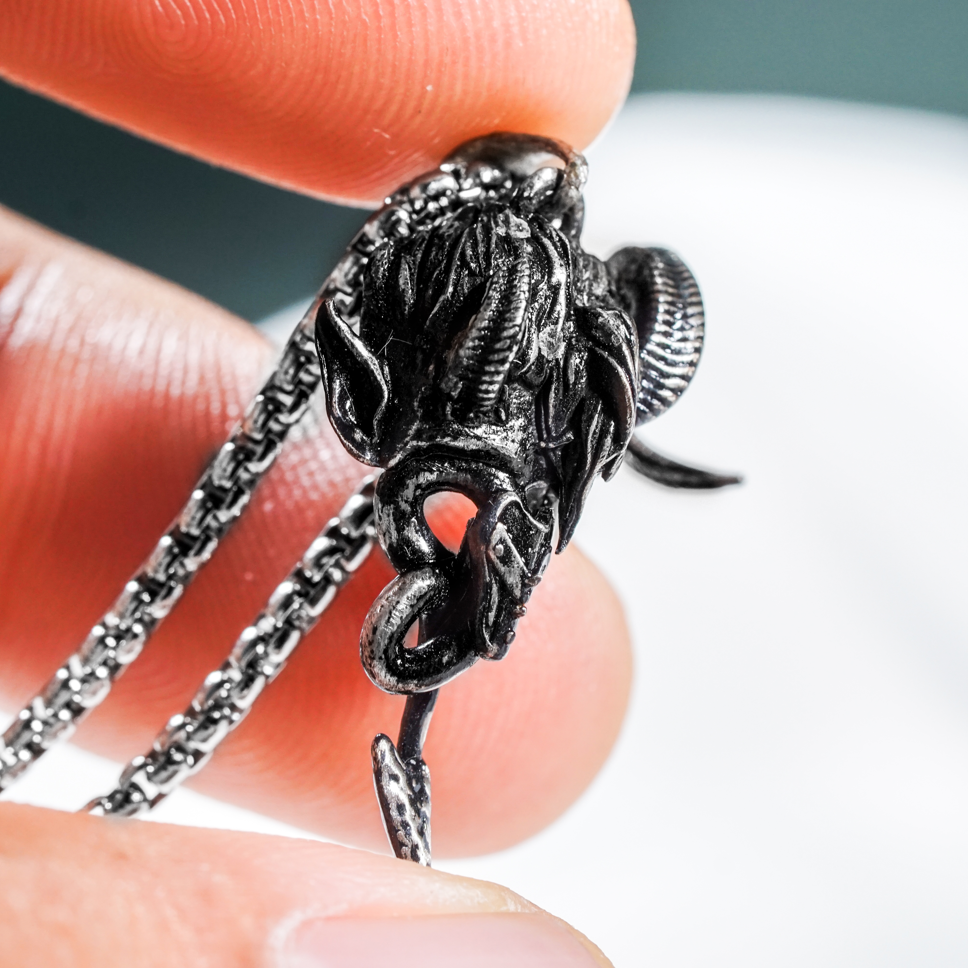 Karlach Necklace, Baldur’s Gate 3 Inspired Jewelry, Infernal Engine Pendant, Tiefling Warrior Gift, Gothic Fantasy Necklace for Gamers 7 - EternaSilver DSC07931 - EternaSilver