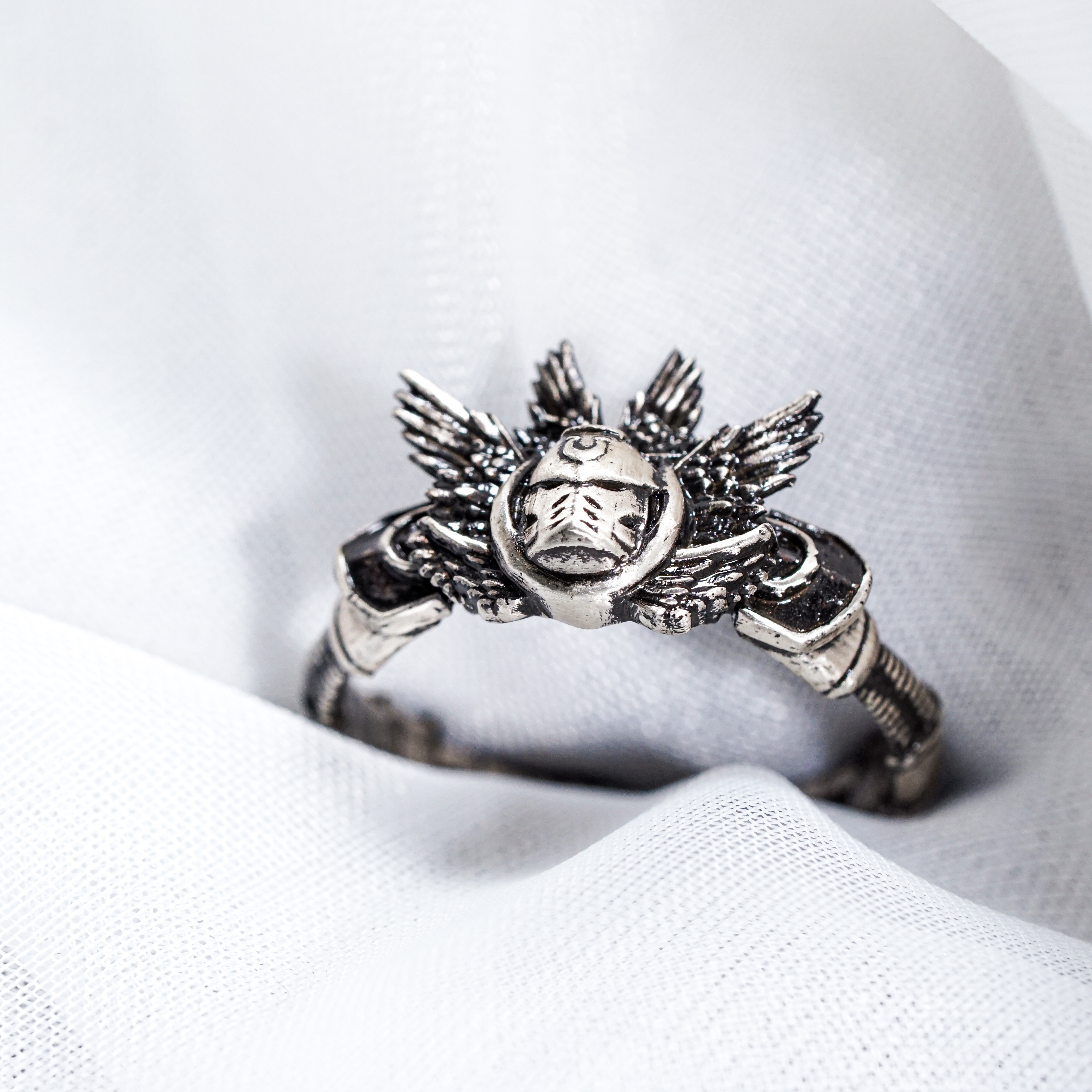 Warhammer 40k Titus Ring, Custom Handmade Silver 950 Jewelry, Space Marine Ultramarines Inspired Ring, Unique Gift for Warhammer Fans 11 - EternaSilver DSC08049 - EternaSilver