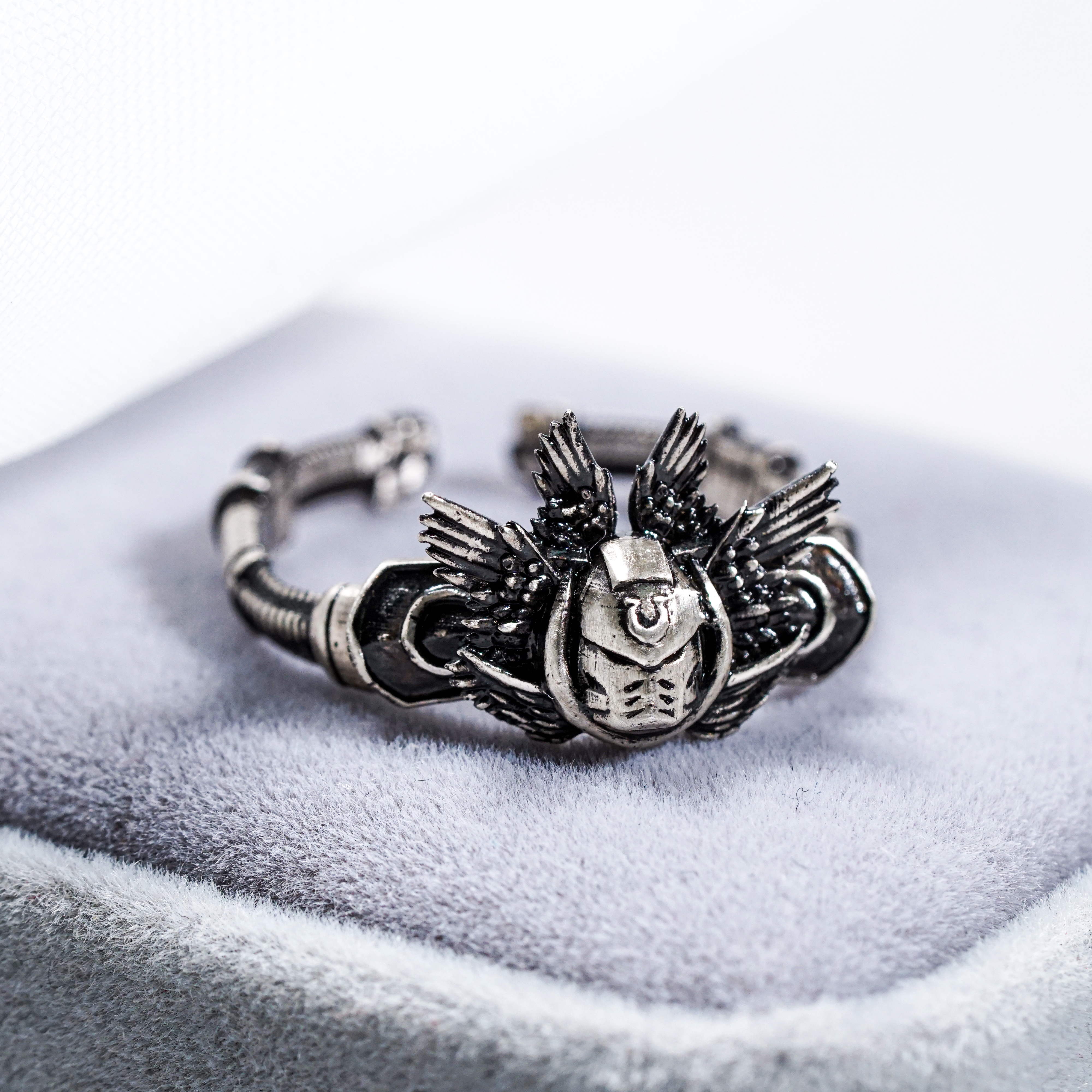 Warhammer 40k Titus Ring, Custom Handmade Silver 950 Jewelry, Space Marine Ultramarines Inspired Ring, Unique Gift for Warhammer Fans 6 - EternaSilver DSC08120 - EternaSilver