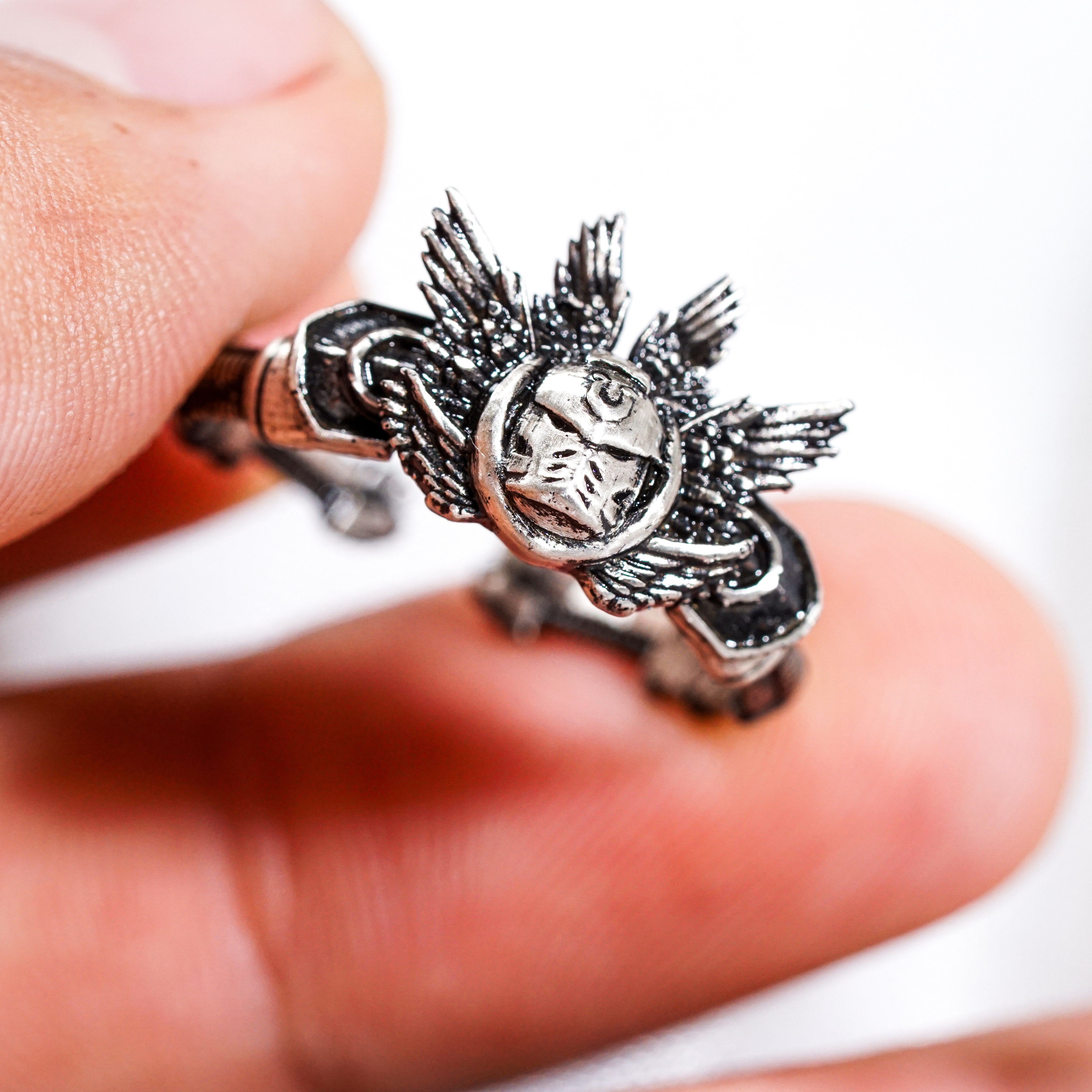 Warhammer 40k Titus Ring, Custom Handmade Silver 950 Jewelry, Space Marine Ultramarines Inspired Ring, Unique Gift for Warhammer Fans 4 - EternaSilver DSC08174 - EternaSilver