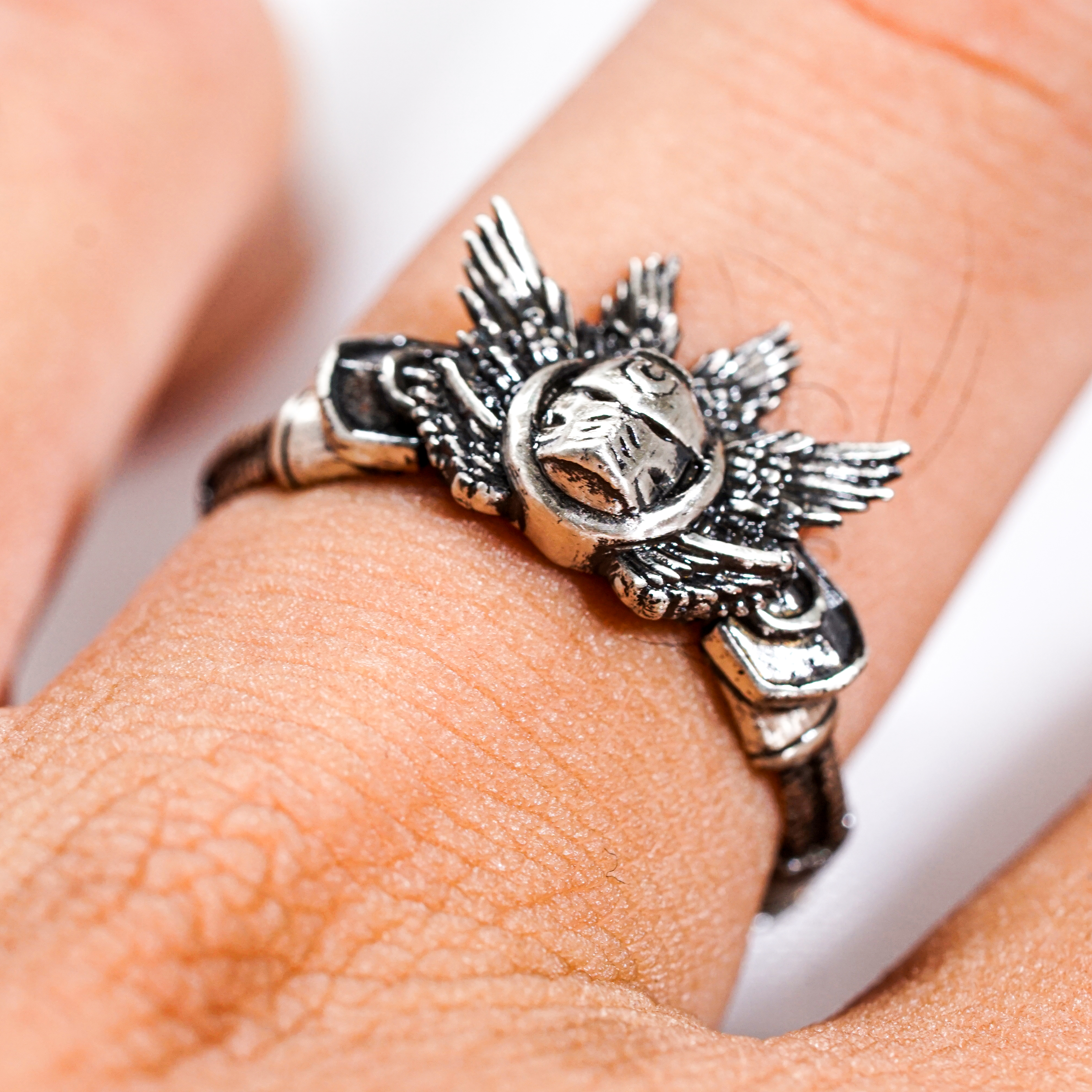 Warhammer 40k Titus Ring, Custom Handmade Silver 950 Jewelry, Space Marine Ultramarines Inspired Ring, Unique Gift for Warhammer Fans 3 - EternaSilver DSC08175 - EternaSilver
