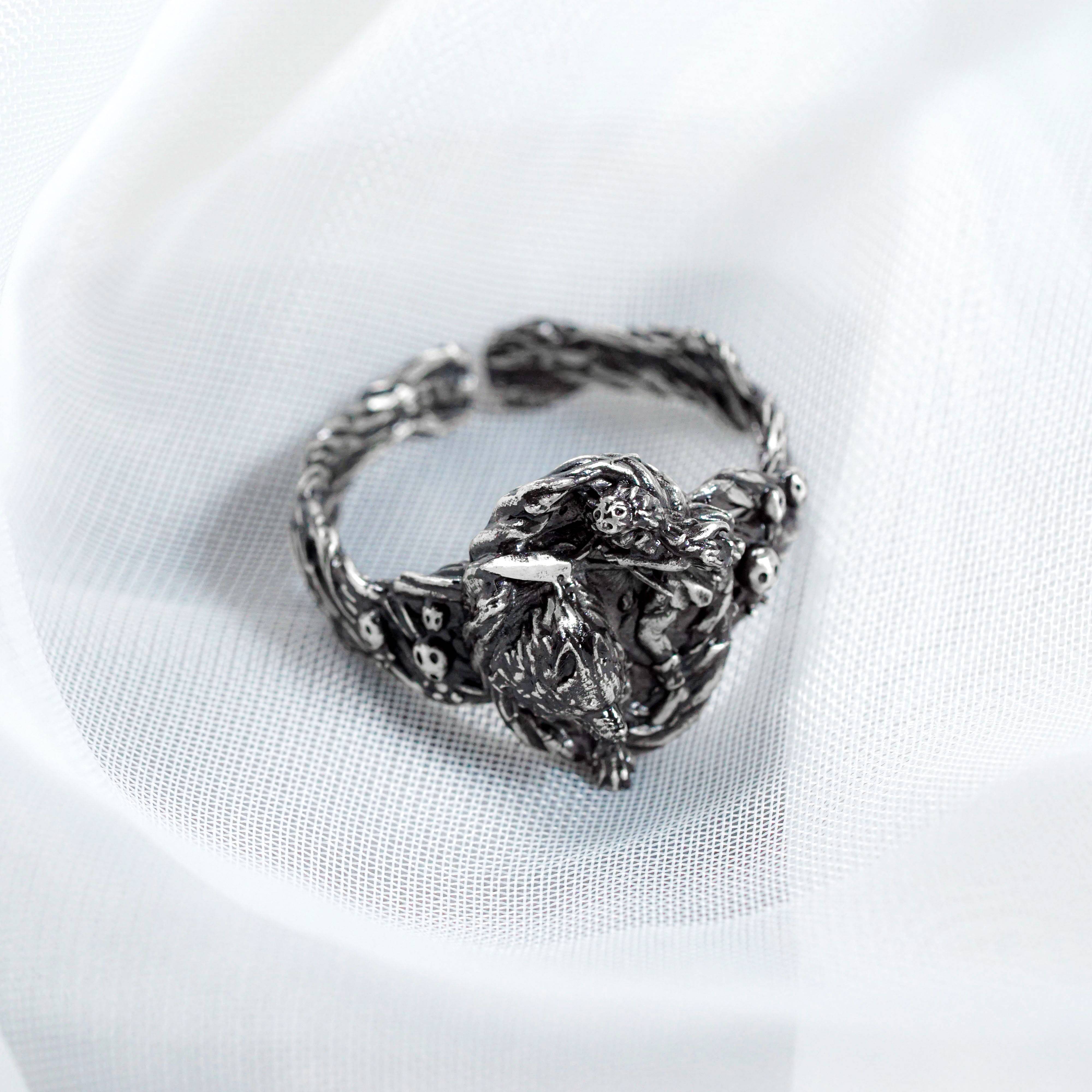 Mononoke Princess With Wolf Ring, Mononoke Hime 950 Silver Jewelry, Anime Cosplay & Cottagecore Jewelry, Gift for Her 8 - EternaSilver DSC08618 - EternaSilver