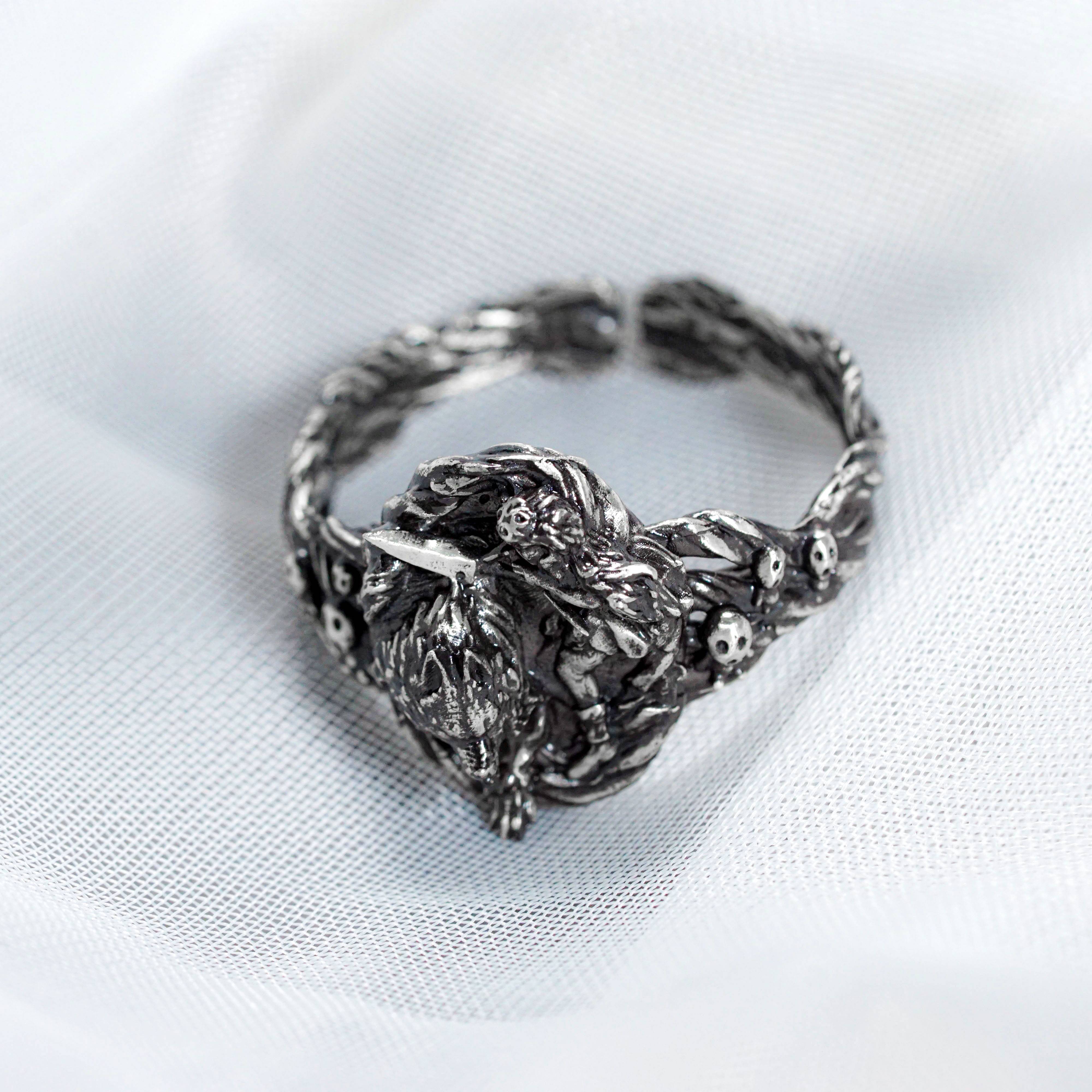 Mononoke Princess With Wolf Ring, Mononoke Hime 950 Silver Jewelry, Anime Cosplay & Cottagecore Jewelry, Gift for Her 7 - EternaSilver DSC08619 - EternaSilver