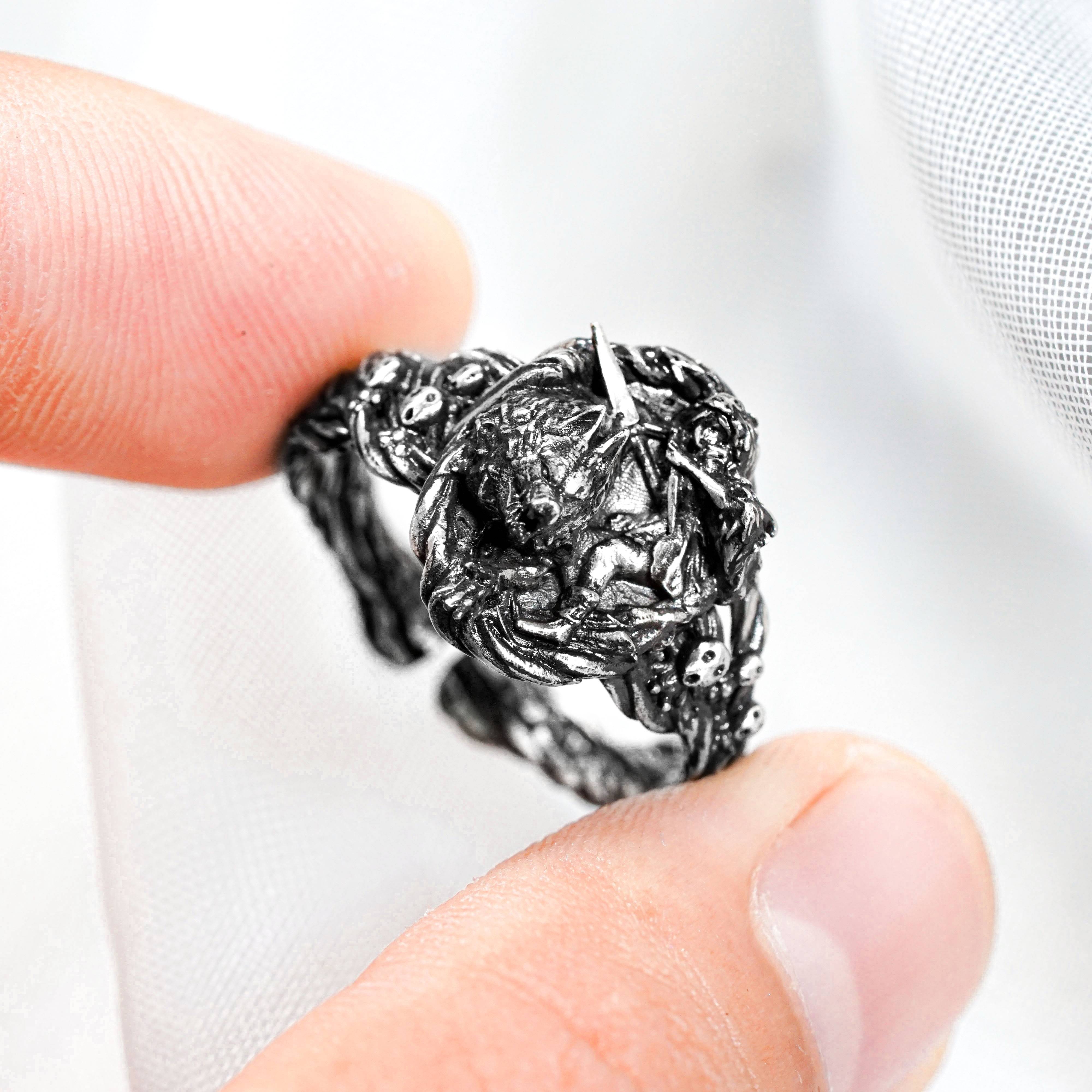 Mononoke Princess With Wolf Ring, Mononoke Hime 950 Silver Jewelry, Anime Cosplay & Cottagecore Jewelry, Gift for Her 4 - EternaSilver DSC08636 - EternaSilver