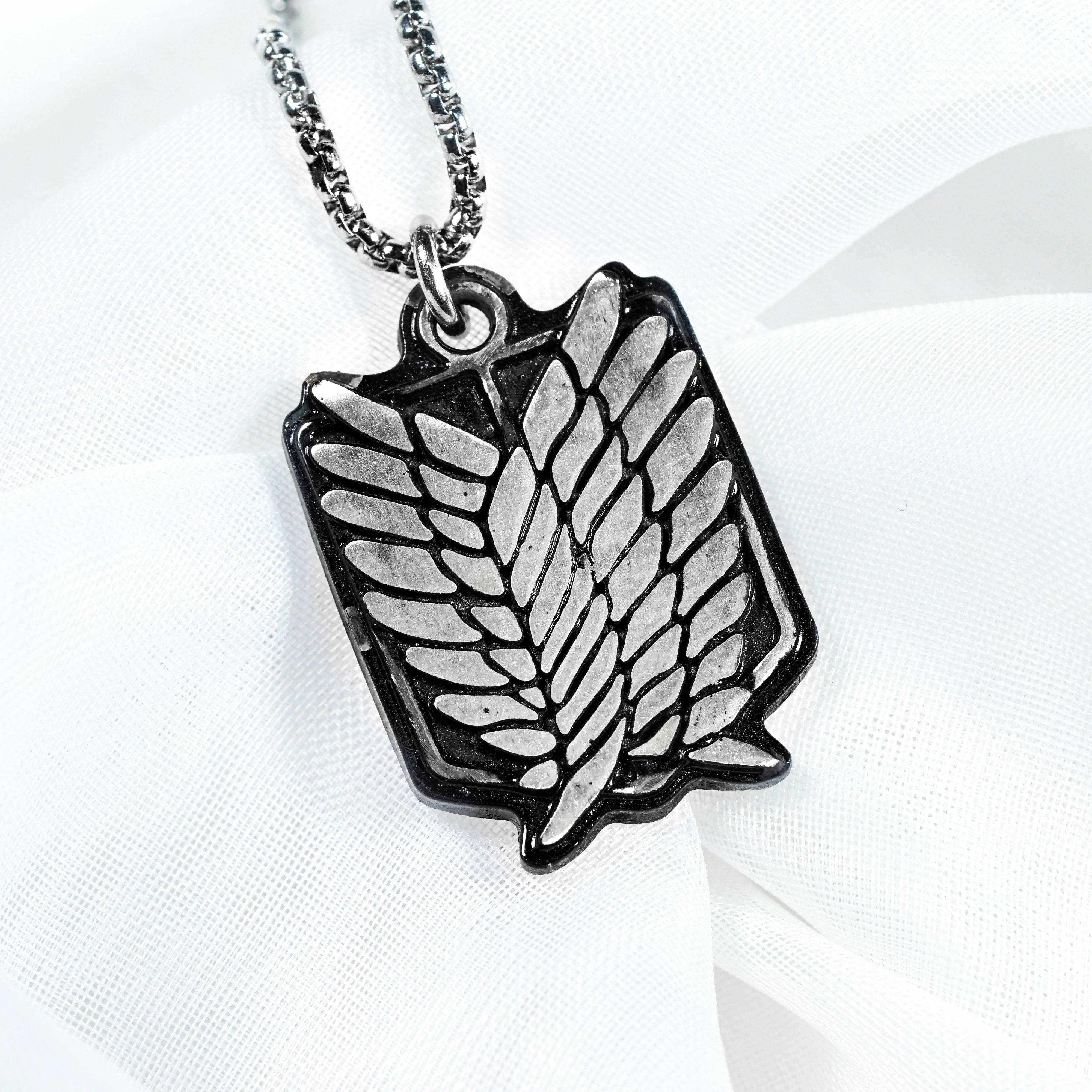 Attack on Titan Freedom Wing Necklace, Anime Jewelry Inspired by Investigation Team, Japanese Cosplay Necklace Gift for Him 3 - EternaSilver DSC08924 - EternaSilver