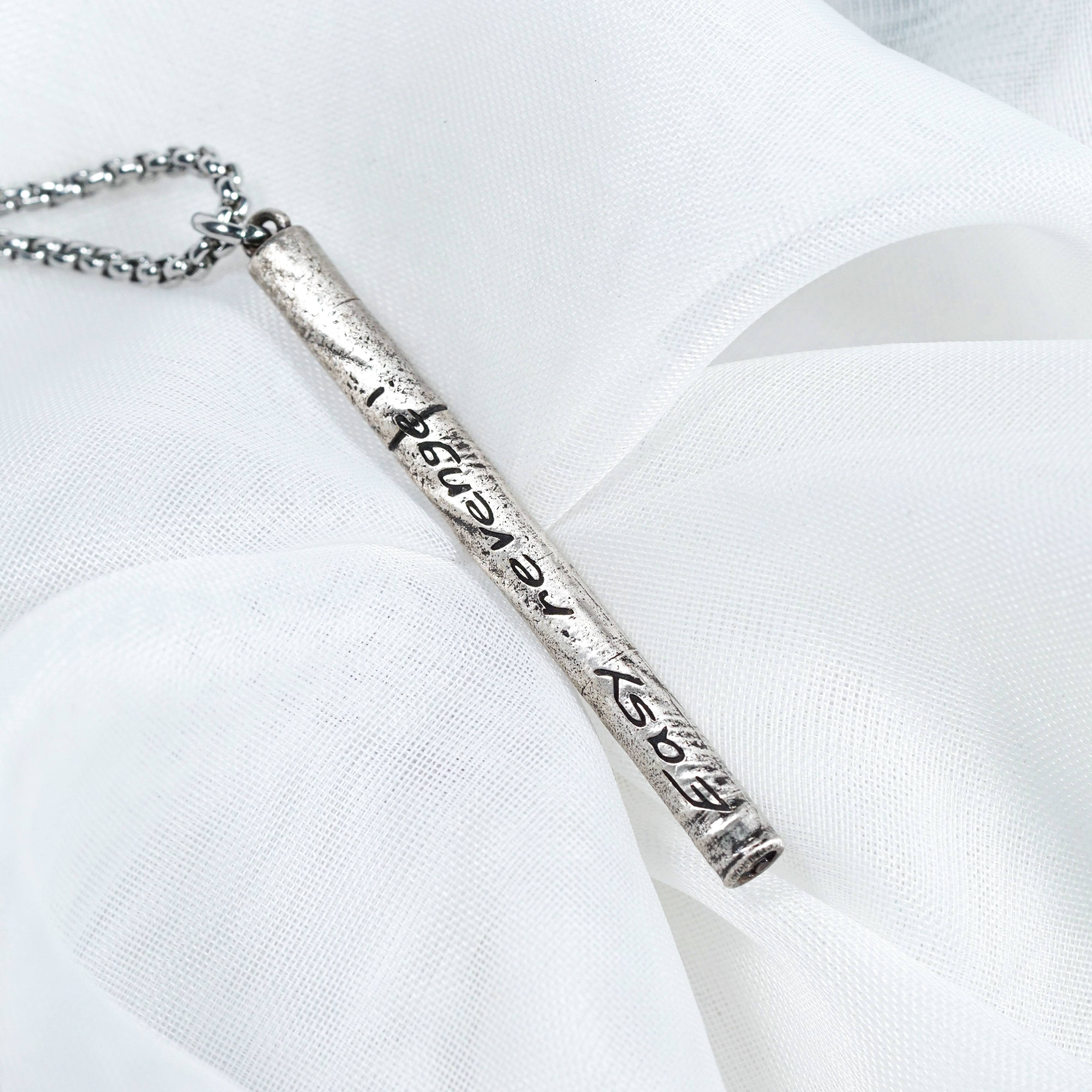 Silver 950 Chainsaw Anime Inspired Necklace, "Easy Revenge!" Fanmade Handmade Pendant, Cigarette Necklace, Anime Jewelry Gifs
