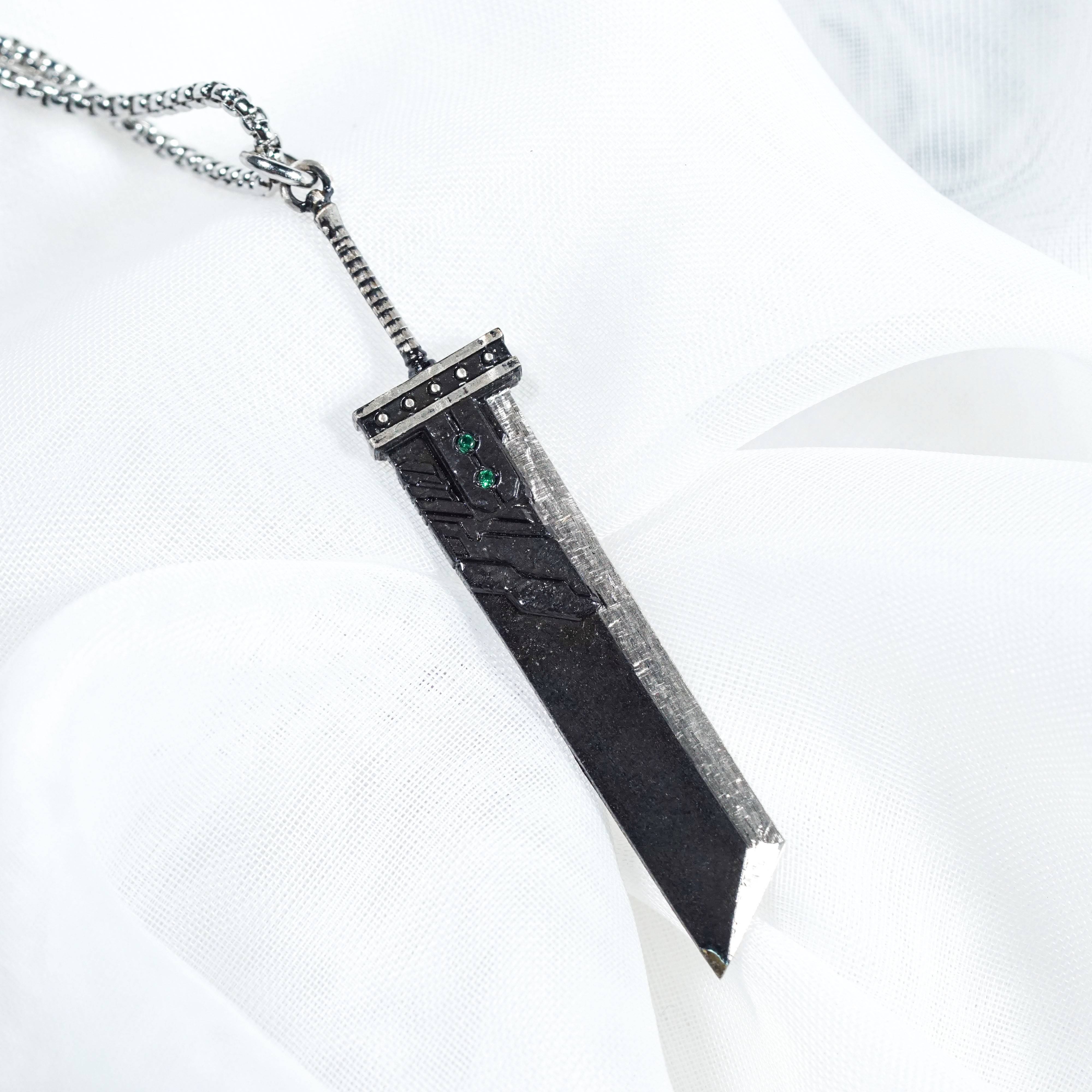 Fanmade Final Fantasy VII Rebirth Buster Sword Necklace, 950 Silver Pendant Jewelry, Perfect for FF7 Fans and Collectors