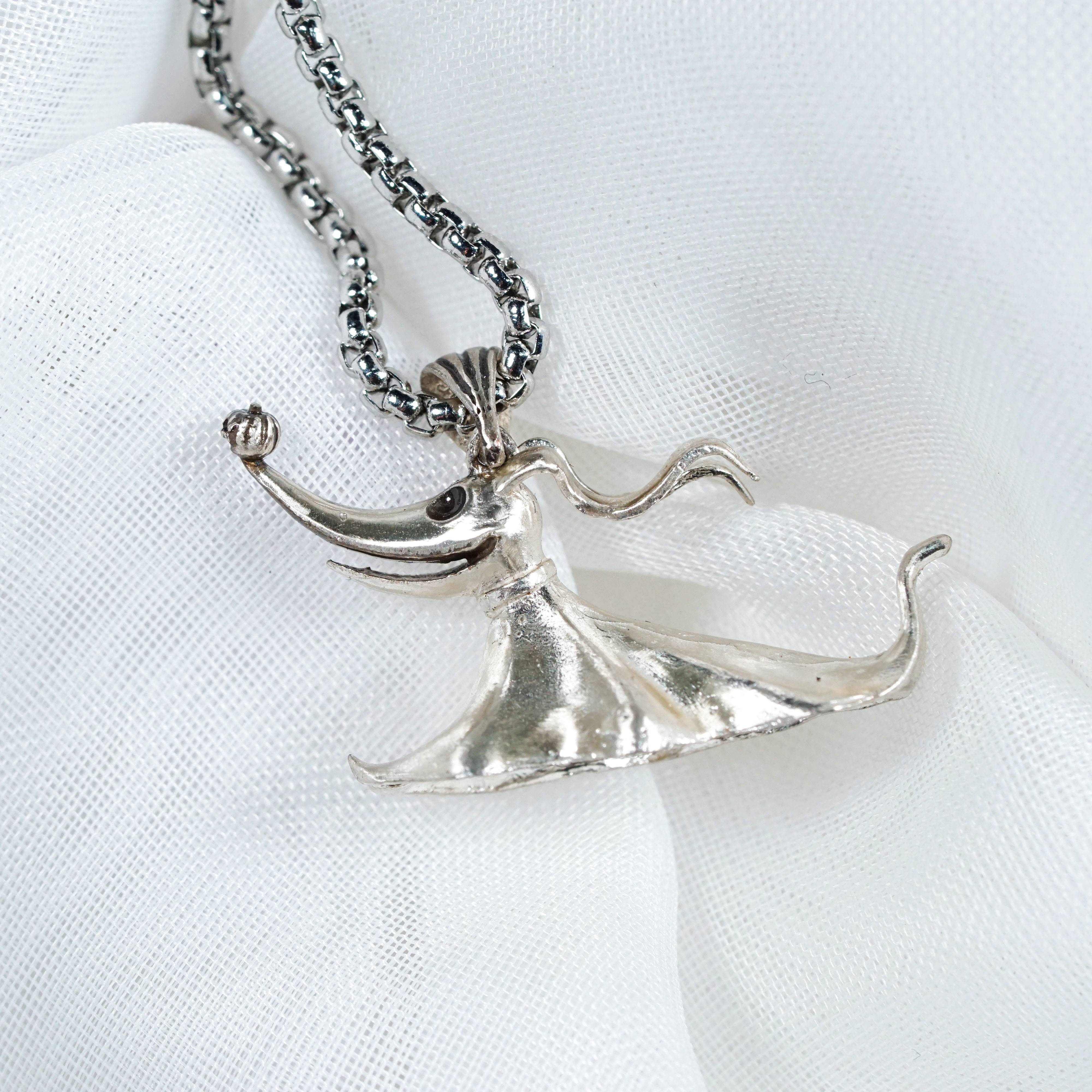 Fanmade Zero Dog Necklace, Handmade Silver 950 Nightmare Before Christmas Jewelry, Perfect Halloween Gift 3 - EternaSilver DSC08933 - EternaSilver
