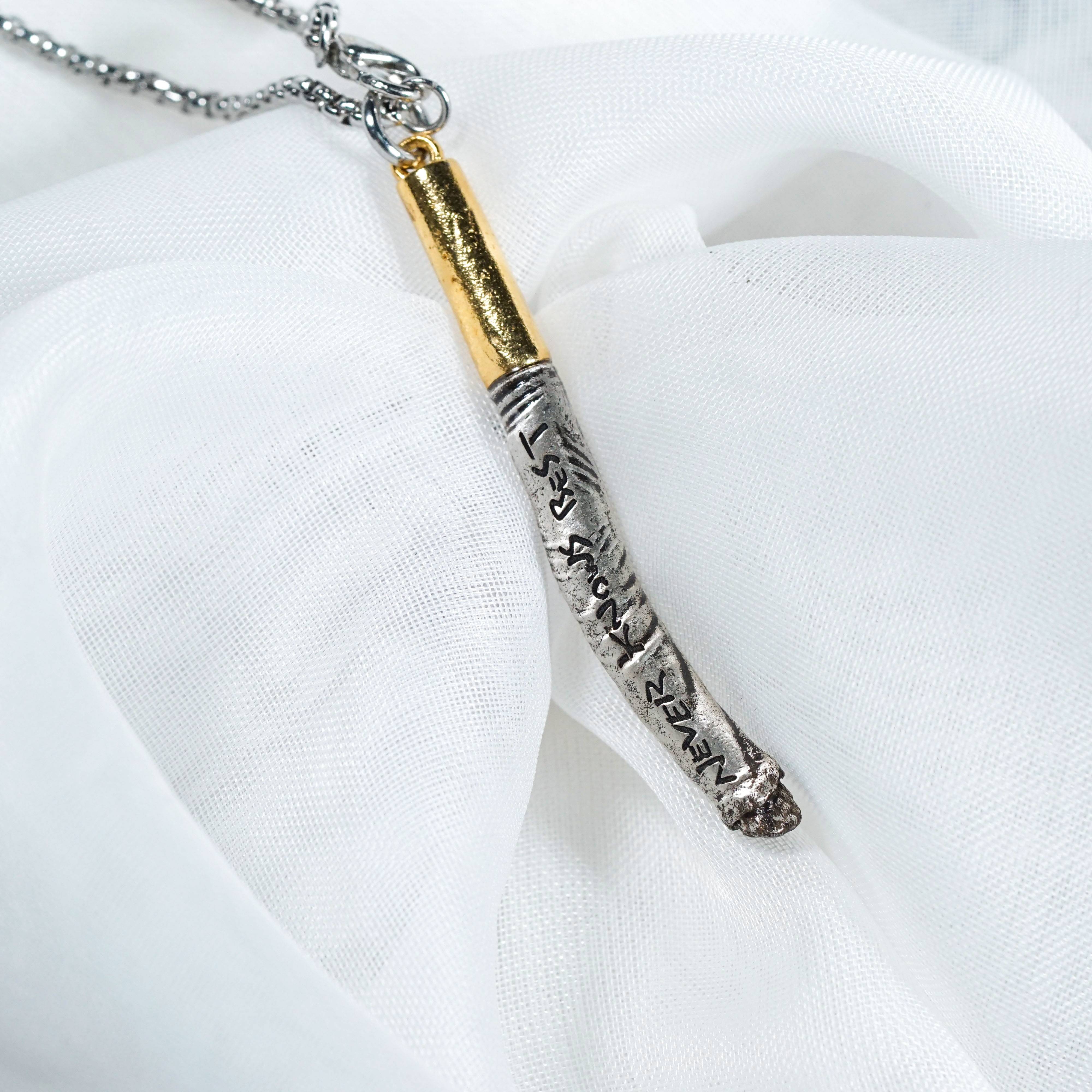 Fanmade FLCL "Never Knows Best" Cigarette Necklace, Handmade Anime-Inspired Jewelry, Fooly Cooly Necklace for Anime Fans 3 - EternaSilver DSC08940 - EternaSilver