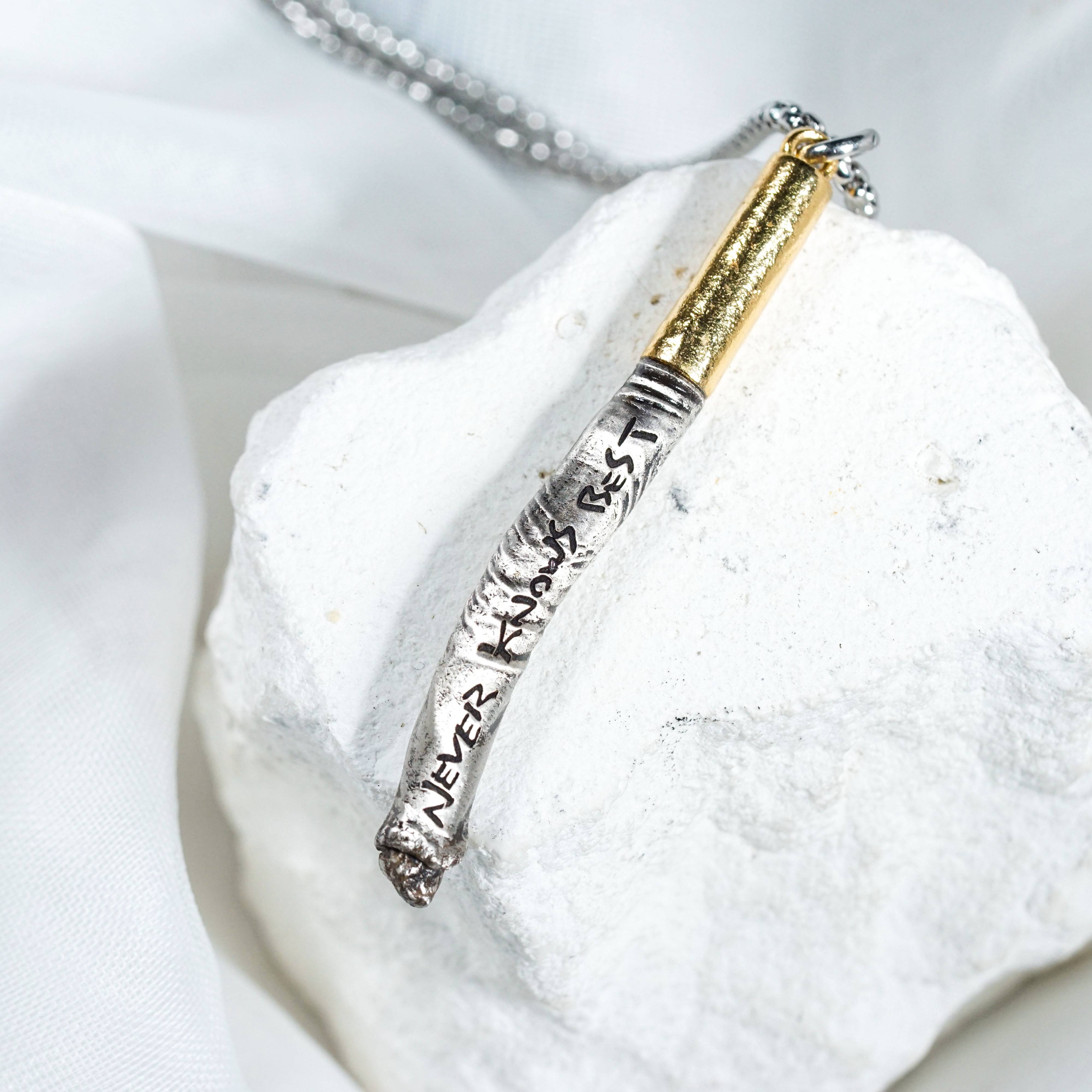 Fanmade FLCL "Never Knows Best" Cigarette Necklace, Handmade Anime-Inspired Jewelry, Fooly Cooly Necklace for Anime Fans 4 - EternaSilver DSC08941 - EternaSilver