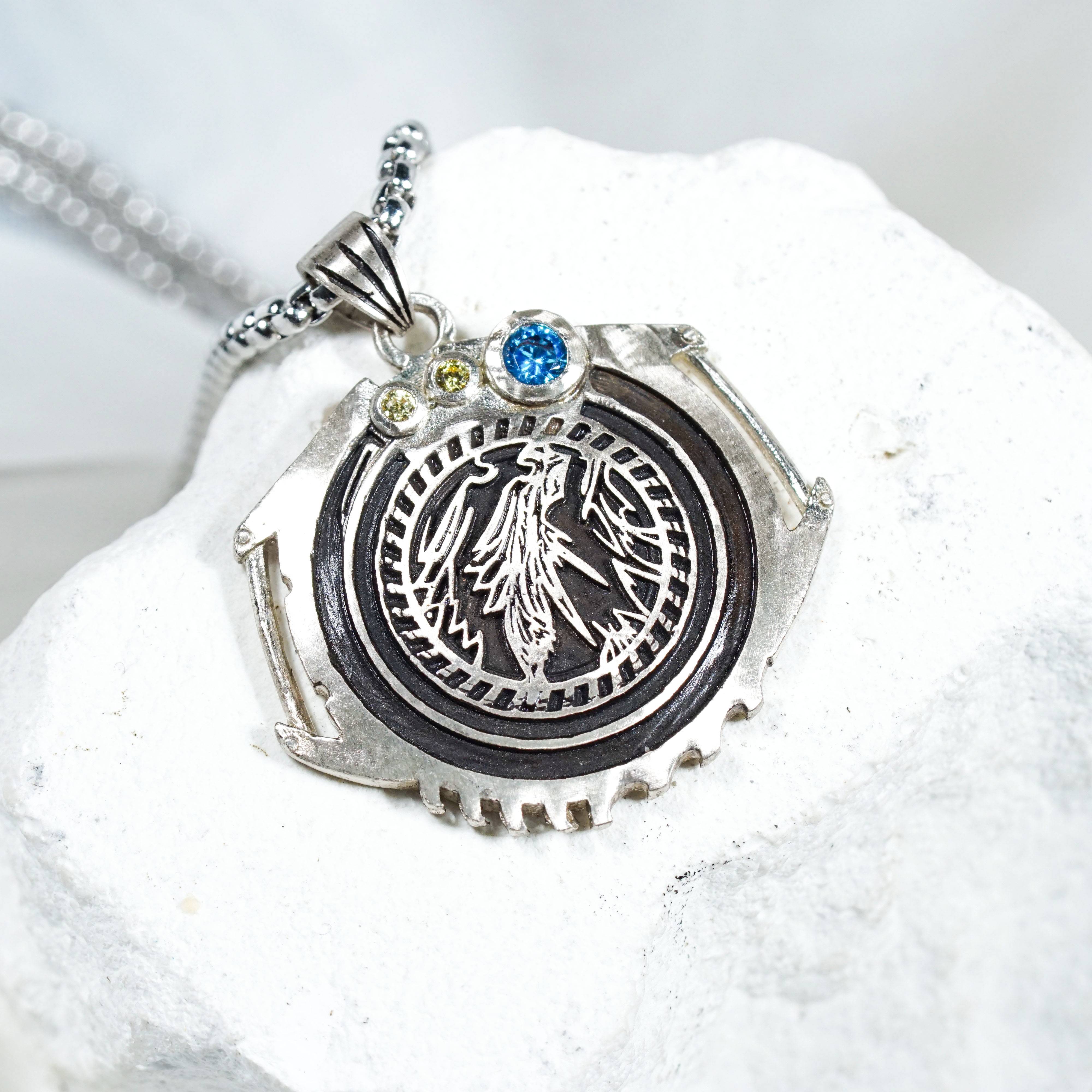 Fanmade Final Fantasy VII Rebirth Sephiroth Necklace, Handmade 950 Silver Pendant, Perfect FF7 Collectible Jewelry