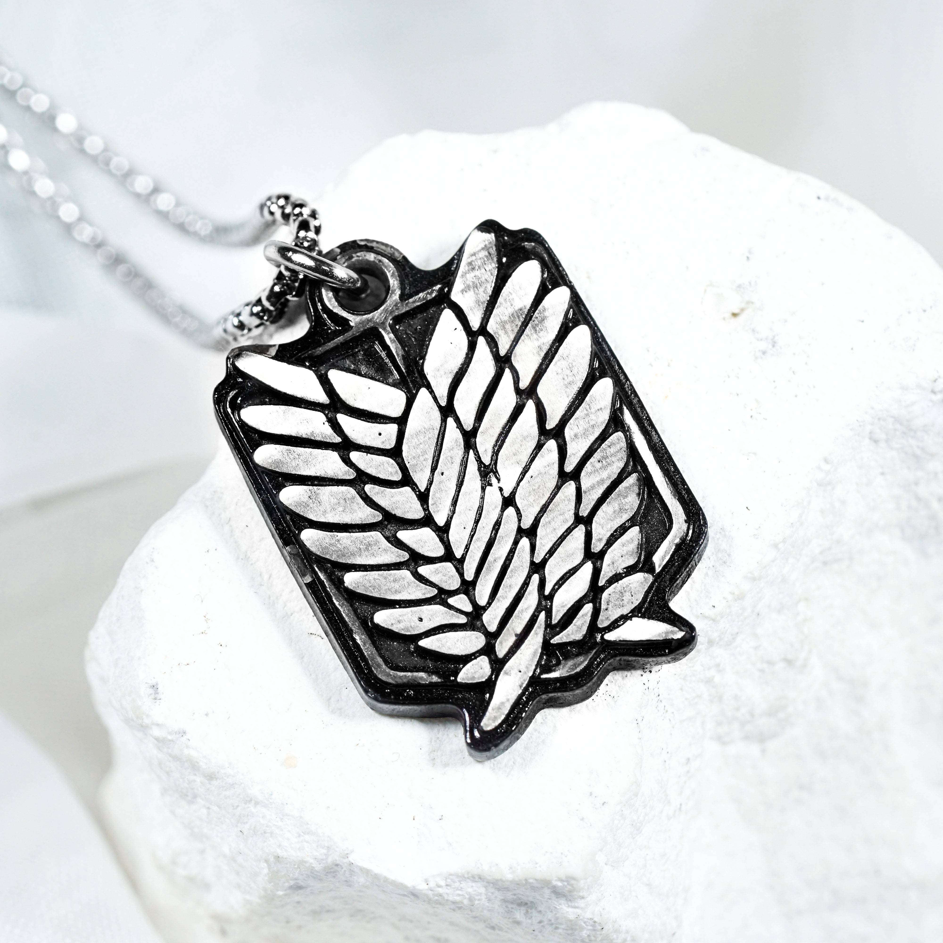 Attack on Titan Freedom Wing Necklace, Anime Jewelry Inspired by Investigation Team, Japanese Cosplay Necklace Gift for Him 4 - EternaSilver DSC08946 - EternaSilver