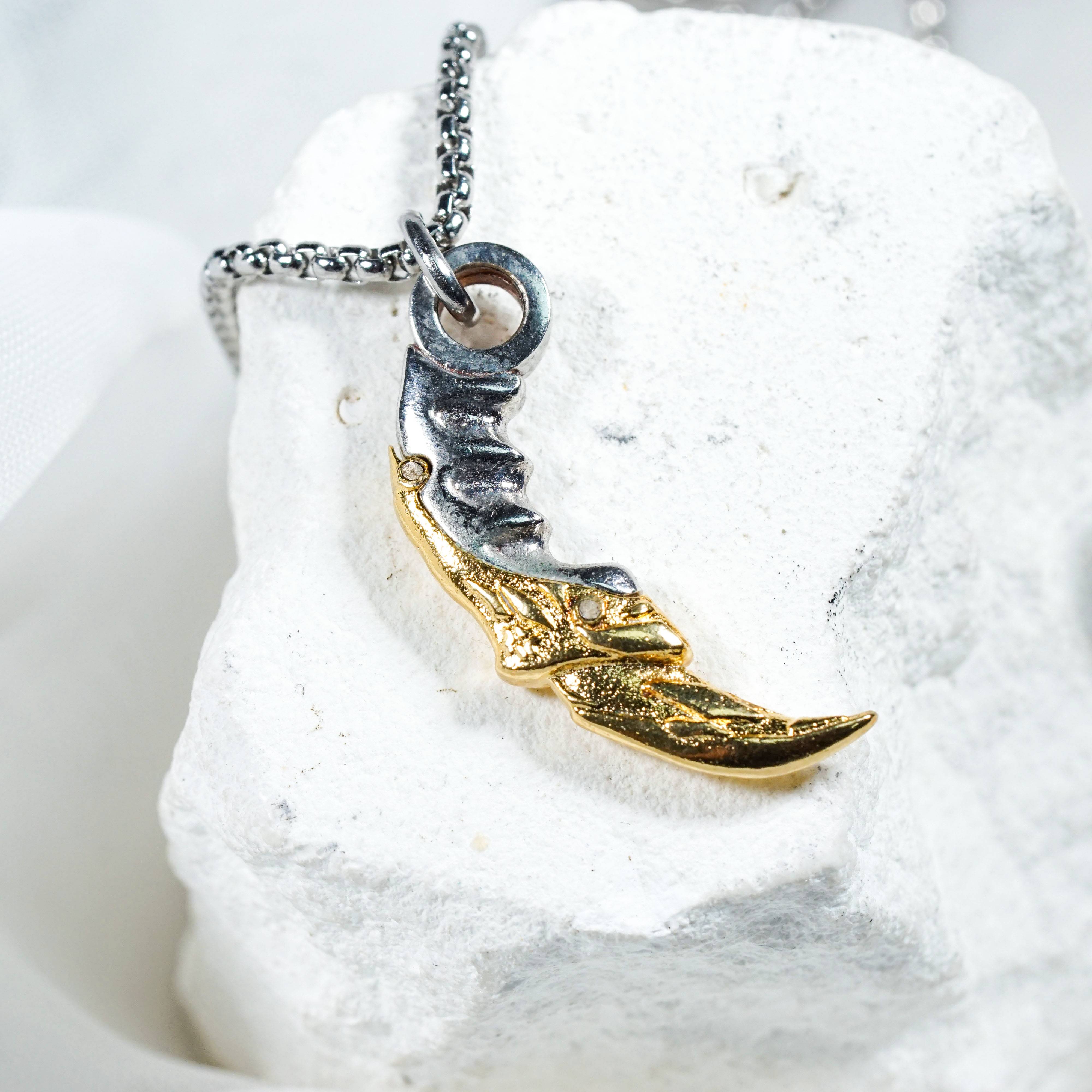 Fanmade Valorant Champion Karambit Necklace, Handmade Valorant Knife Pendant, Gaming Jewelry for Cosplay and Fans 4 - EternaSilver DSC08950 - EternaSilver