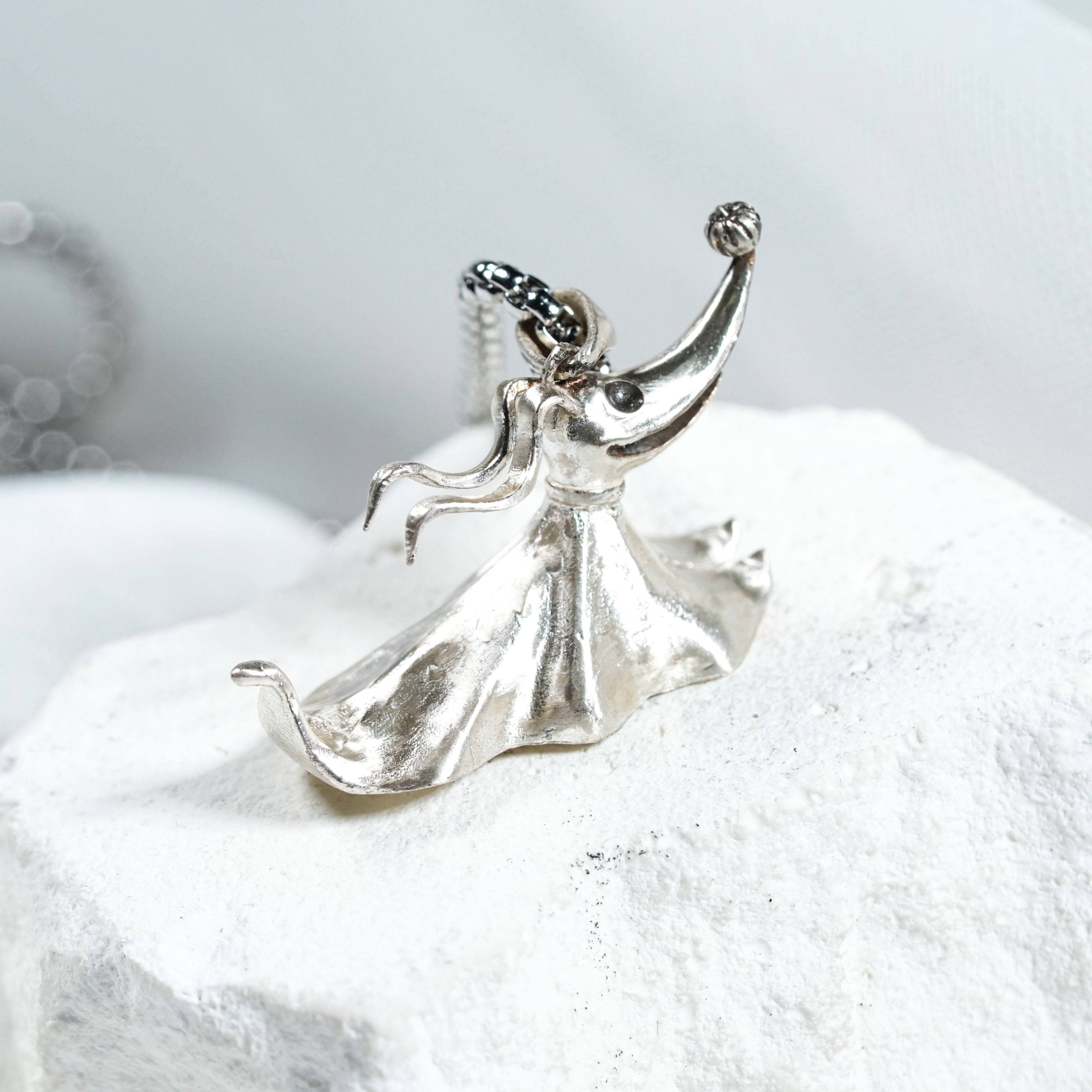 Fanmade Zero Dog Necklace, Handmade Silver 950 Nightmare Before Christmas Jewelry, Perfect Halloween Gift 4 - EternaSilver DSC08959 - EternaSilver