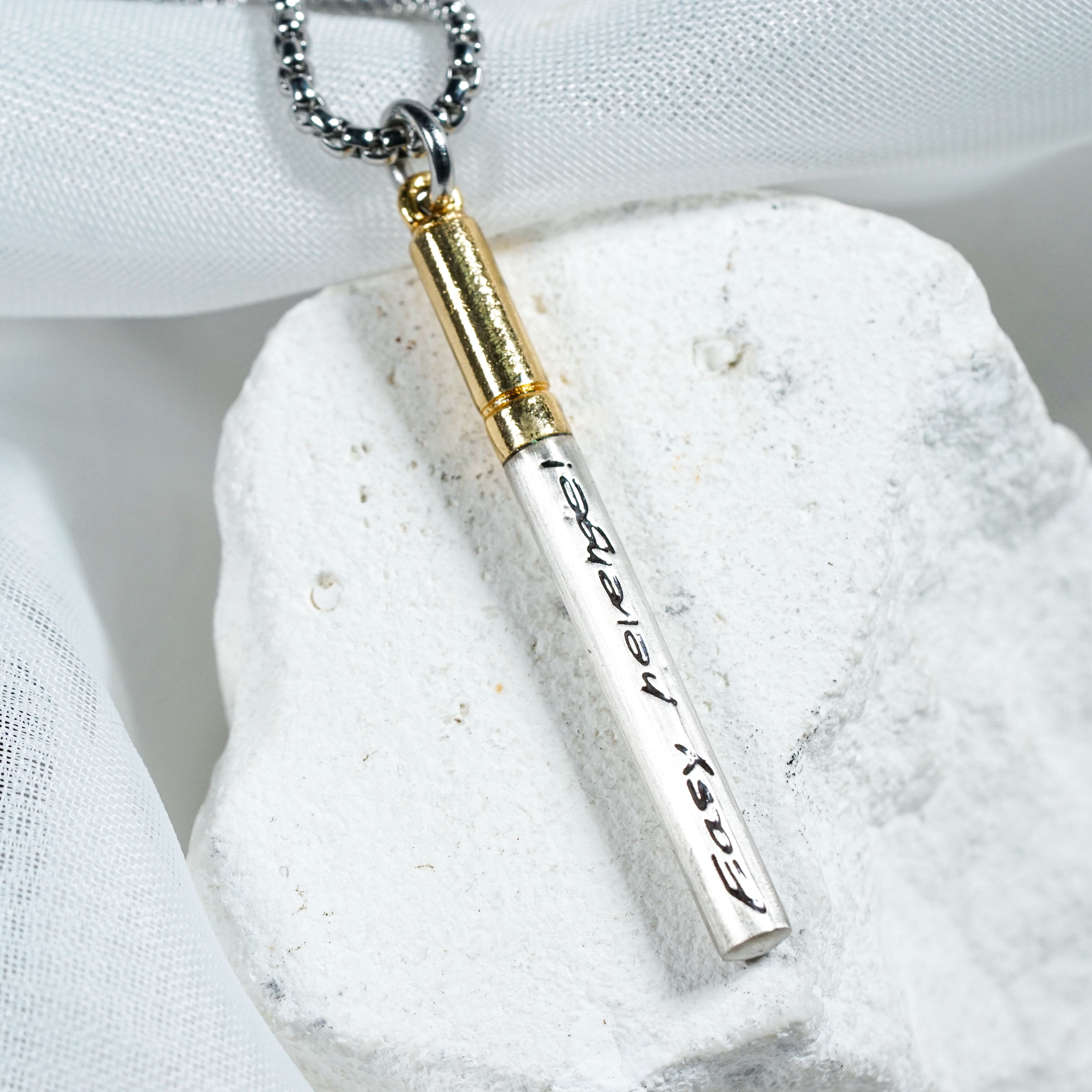 Silver 950 Chainsaw Anime Inspired Necklace, "Easy Revenge!" Fanmade Handmade Pendant, Cigarette Necklace, Anime Jewelry Gifs 9 - EternaSilver DSC08968 - EternaSilver