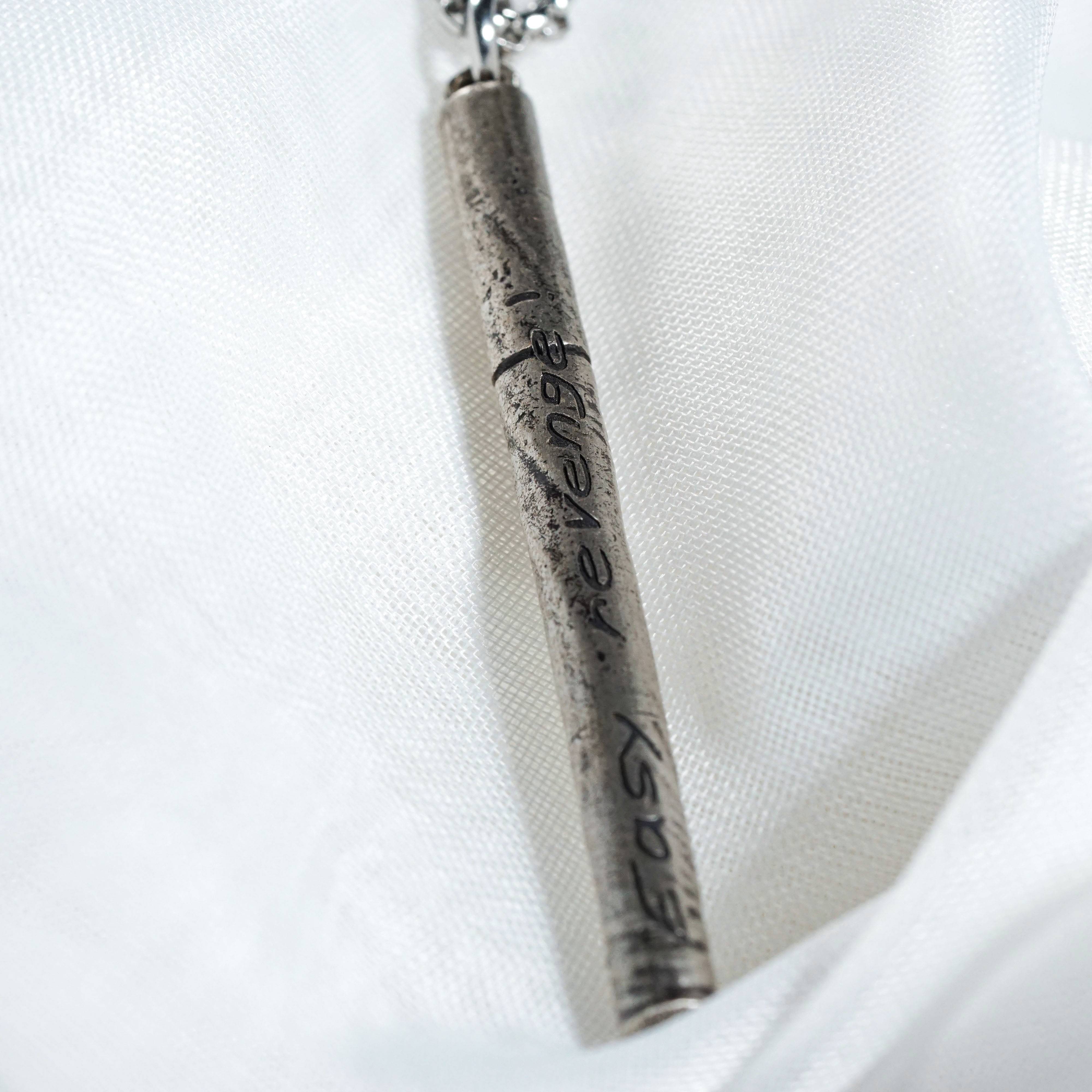 Silver 950 Chainsaw Anime Inspired Necklace, "Easy Revenge!" Fanmade Handmade Pendant, Cigarette Necklace, Anime Jewelry Gifs 4 - EternaSilver DSC08999 - EternaSilver