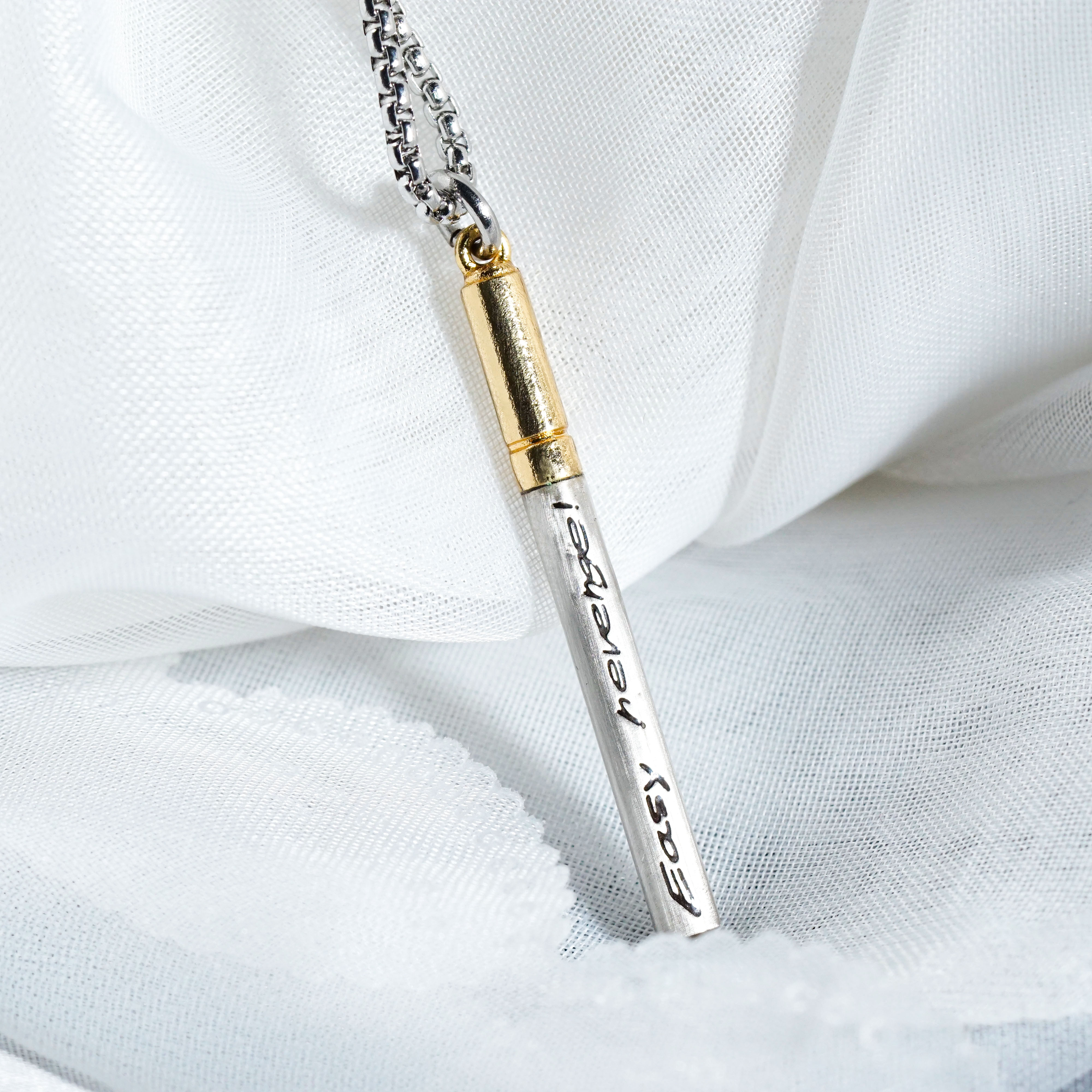 Silver 950 Chainsaw Anime Inspired Necklace, "Easy Revenge!" Fanmade Handmade Pendant, Cigarette Necklace, Anime Jewelry Gifs 10 - EternaSilver DSC09027 - EternaSilver