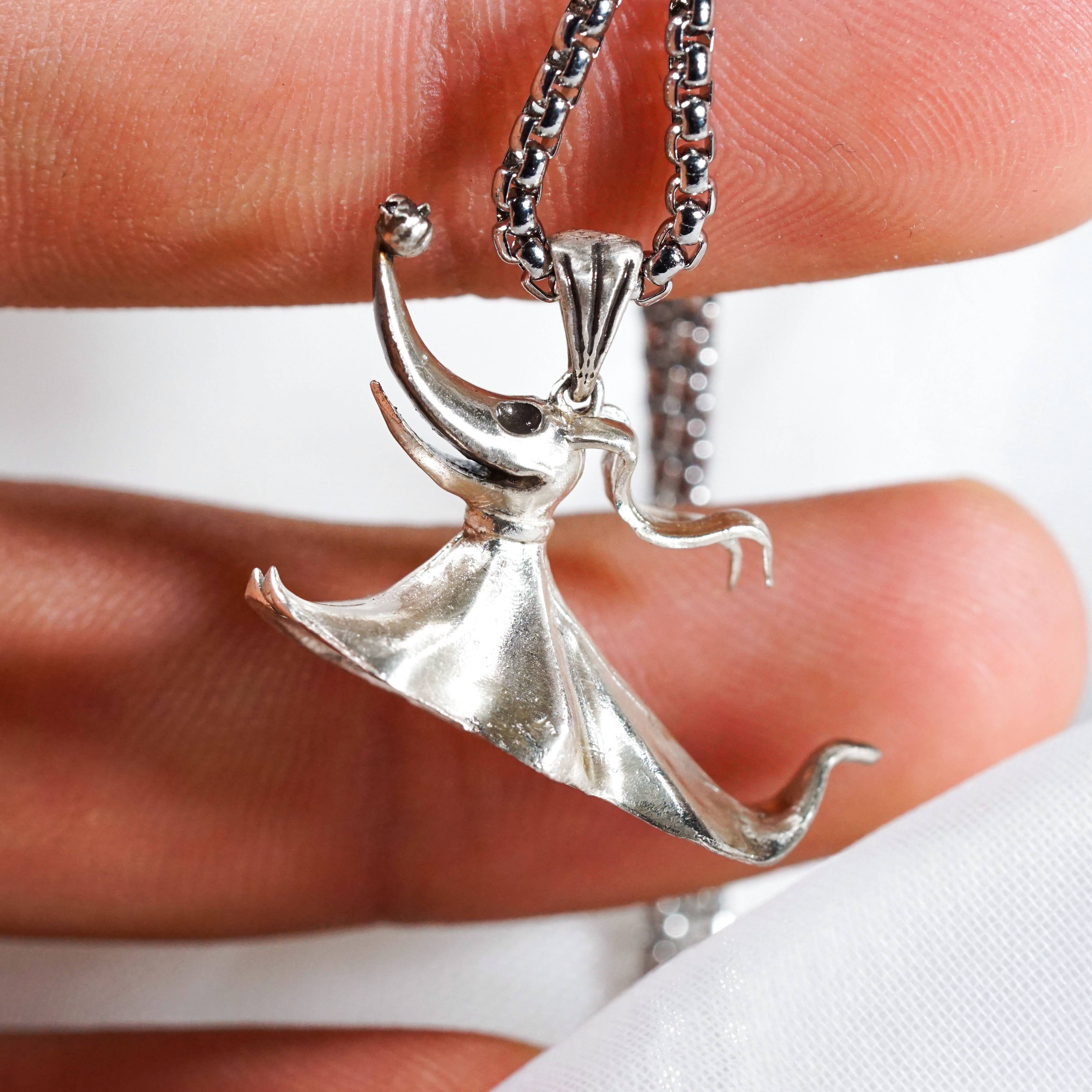 Fanmade Zero Dog Necklace, Handmade Silver 950 Nightmare Before Christmas Jewelry, Perfect Halloween Gift 7 - EternaSilver DSC09045 - EternaSilver