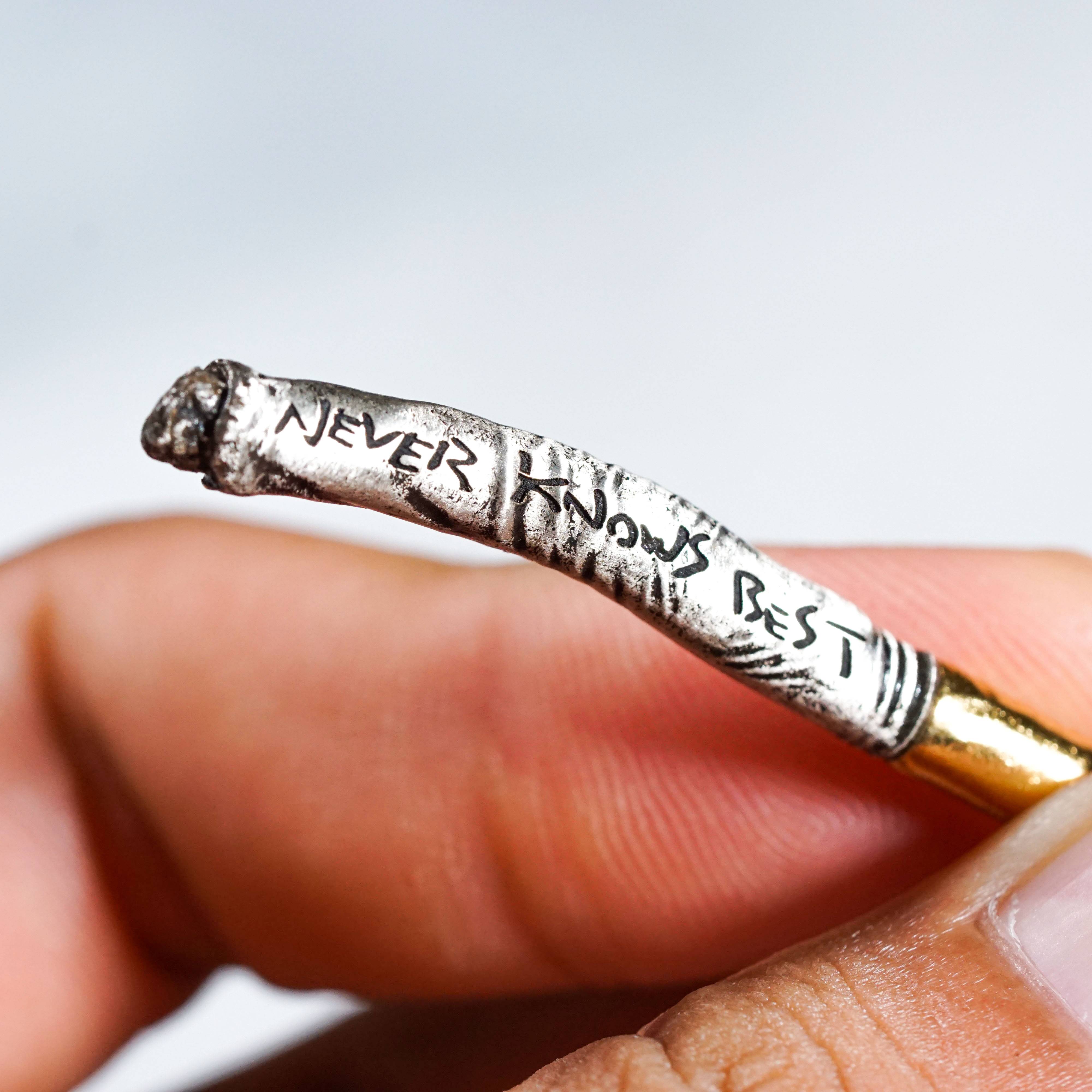 Fanmade FLCL "Never Knows Best" Cigarette Necklace, Handmade Anime-Inspired Jewelry, Fooly Cooly Necklace for Anime Fans 5 - EternaSilver DSC09148 - EternaSilver