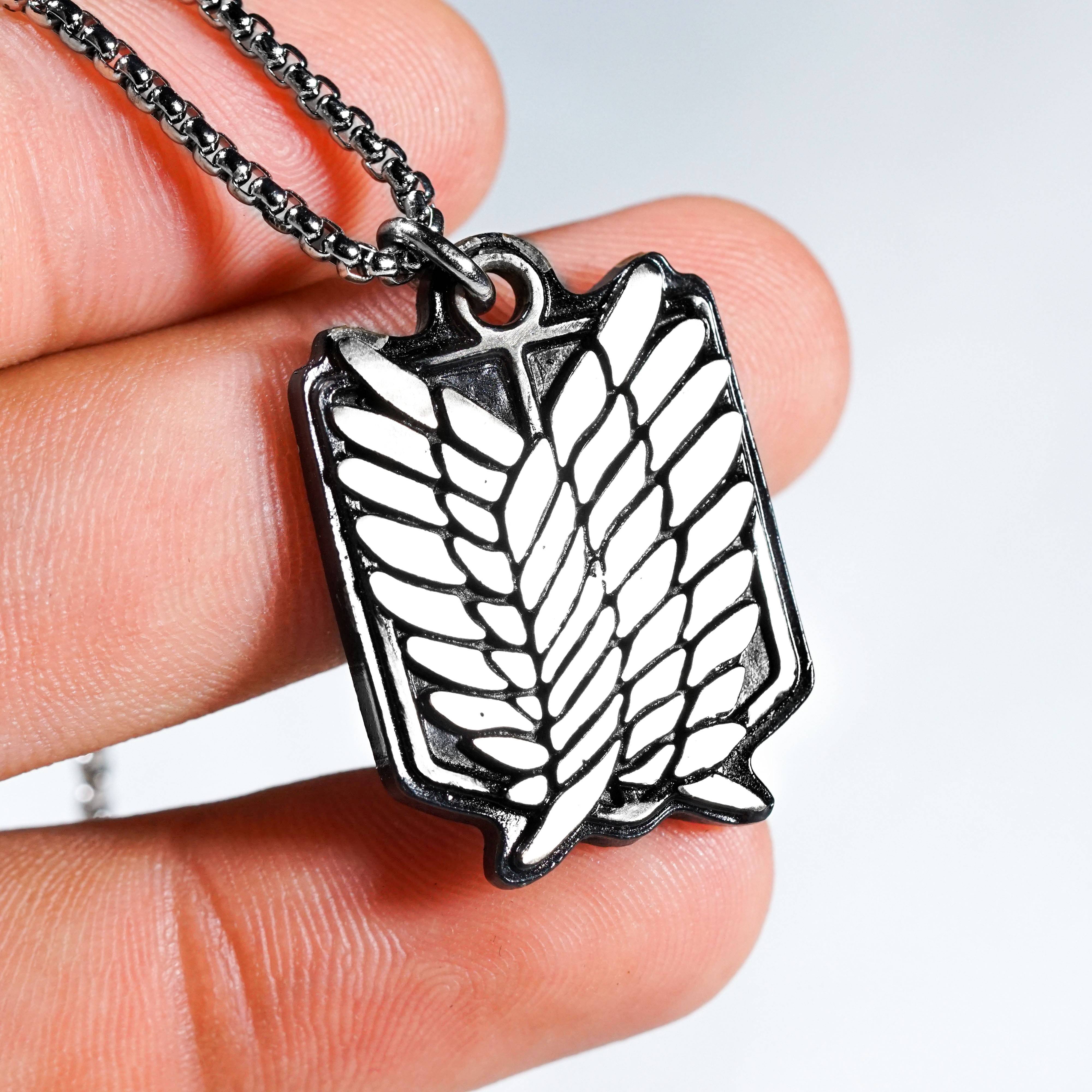 Attack on Titan Freedom Wing Necklace, Anime Jewelry Inspired by Investigation Team, Japanese Cosplay Necklace Gift for Him 9 - EternaSilver DSC09165 - EternaSilver