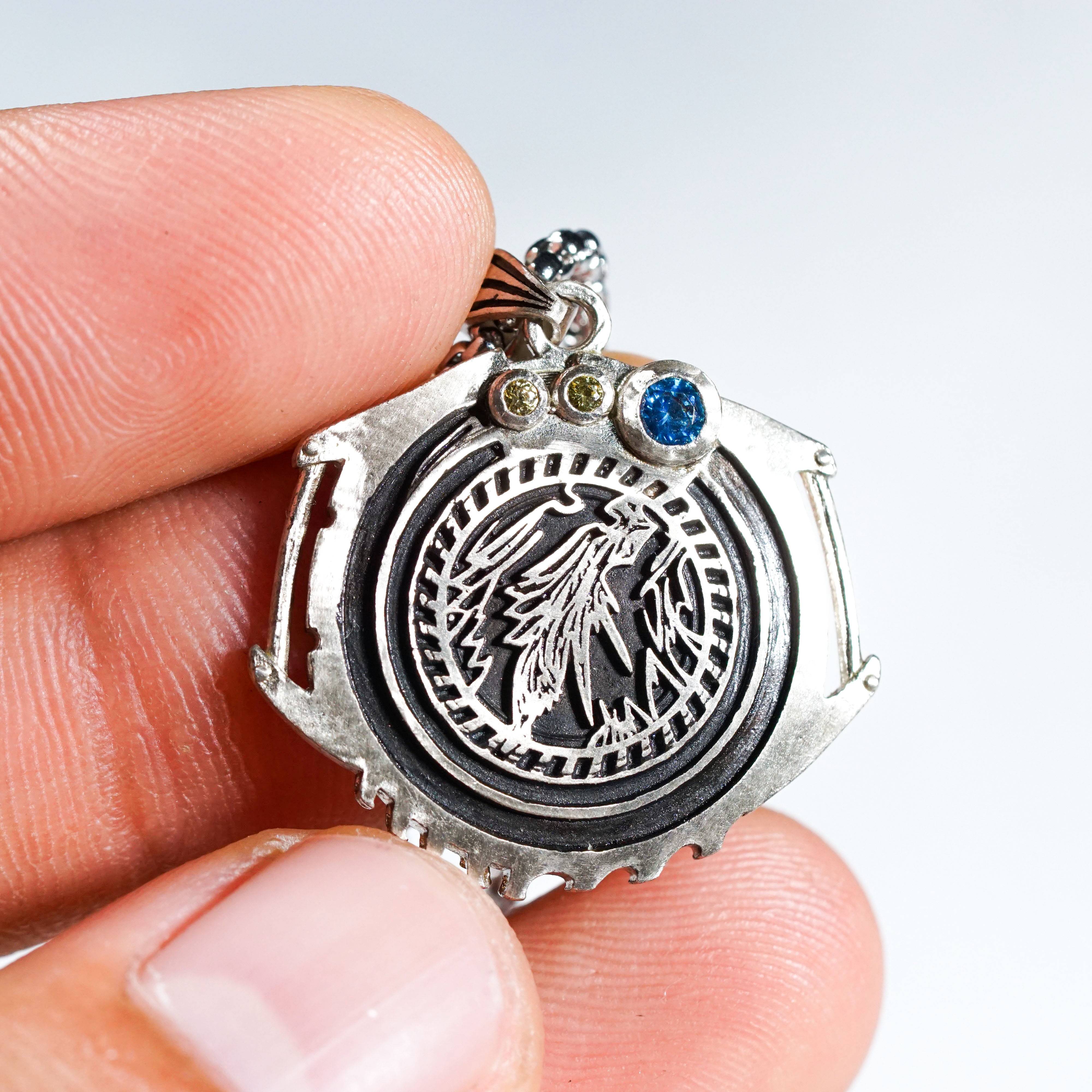 Fanmade Final Fantasy VII Rebirth Sephiroth Necklace, Handmade 950 Silver Pendant, Perfect FF7 Collectible Jewelry 4 - EternaSilver DSC09170 - EternaSilver