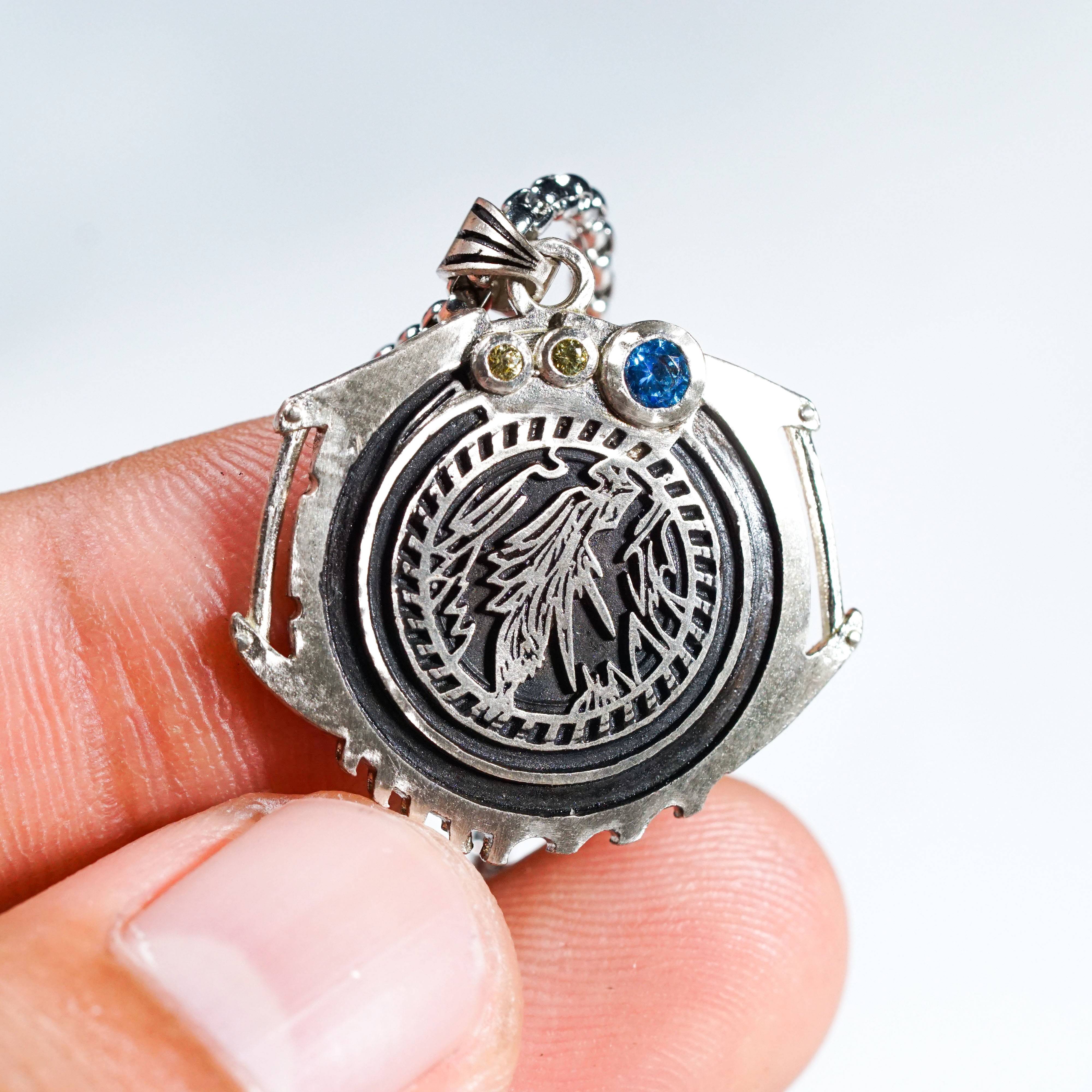 Fanmade Final Fantasy VII Rebirth Sephiroth Necklace, Handmade 950 Silver Pendant, Perfect FF7 Collectible Jewelry 3 - EternaSilver DSC09171 - EternaSilver