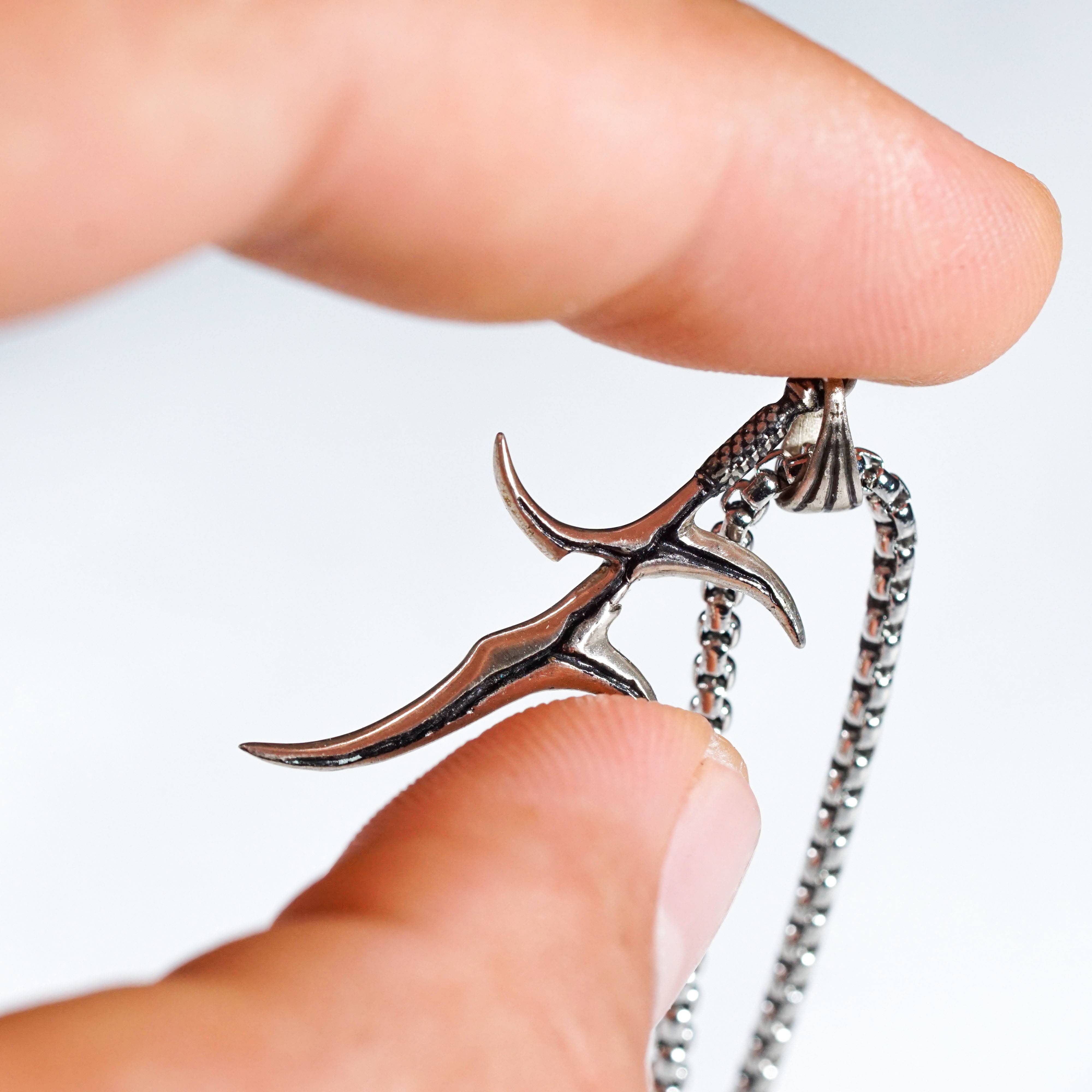 Elden Ring Black Knife Dagger Necklace in Silver, Warrior Necklace for Middle Earth Fans, Sword Necklace for Boyfriend, Fantasy Pendant 3 - EternaSilver DSC09179 - EternaSilver