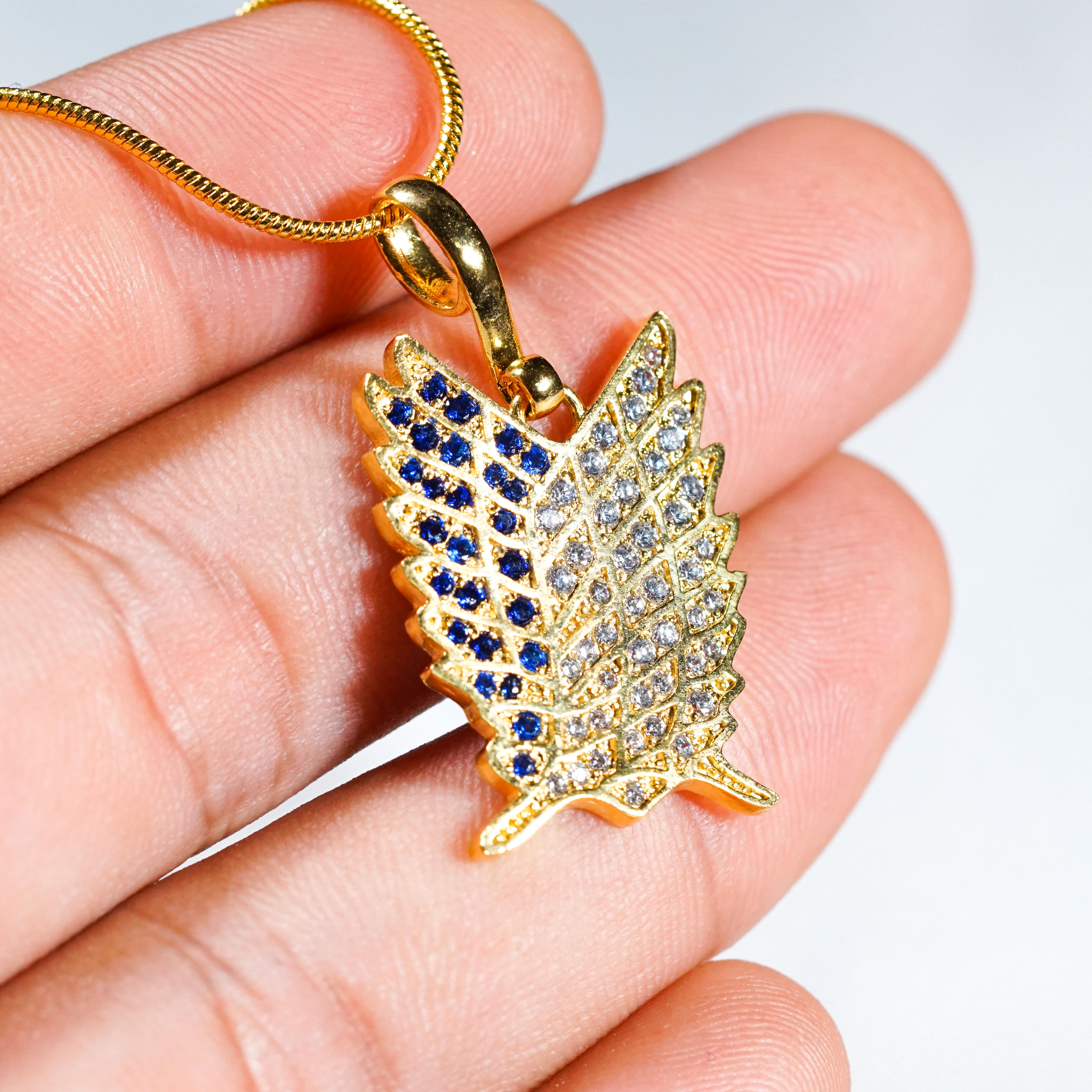 Attack on Titan Survey Corps Gold Necklace, Wings of Freedom Pendant, Luxury Anime Jewelry Gift, Blue Crystal Scout Regiment Necklace, AOT Cosplay Accessory 5 - EternaSilver DSC09206 1 - EternaSilver