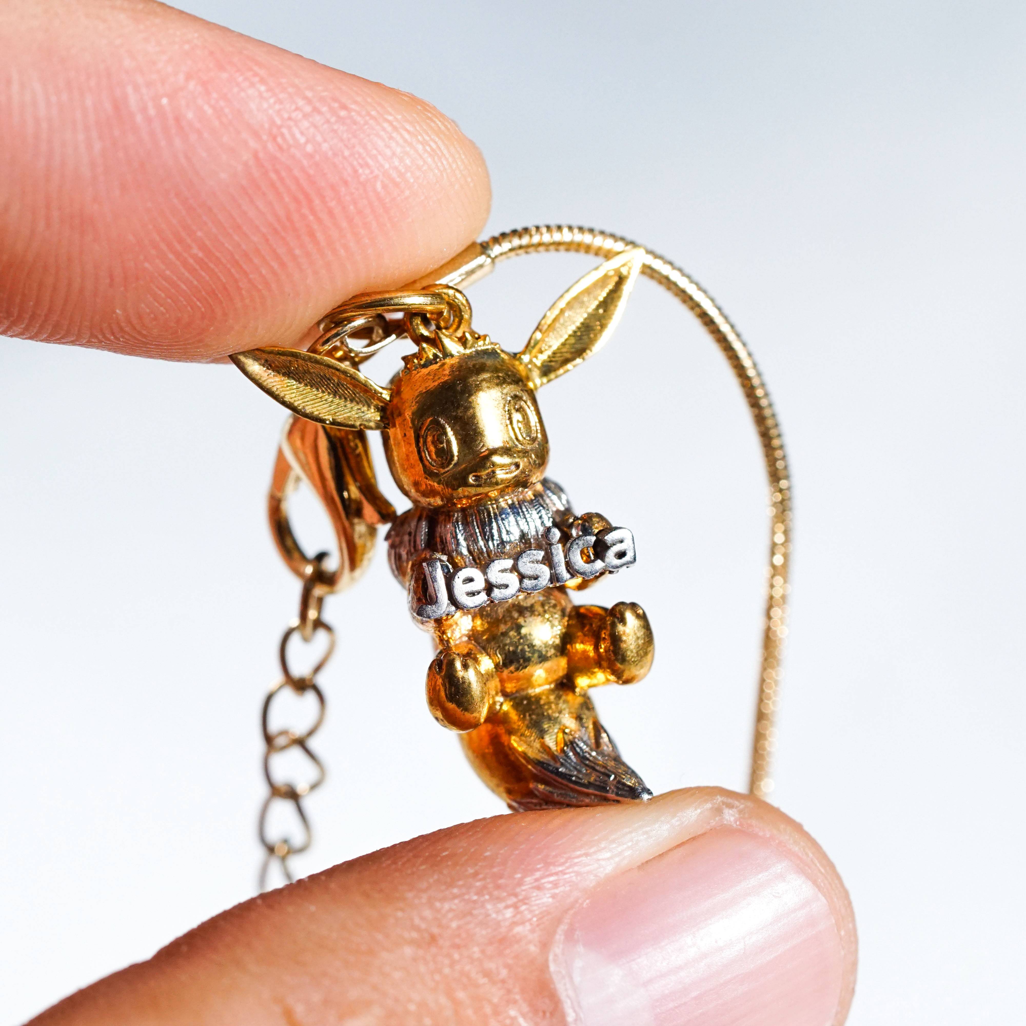 Handmade Eevee Custom Name Necklace, 950 Silver Evolution Jewelry, Perfect Pokémon Gift for Trainers & Collectors 6 - EternaSilver DSC09218 - EternaSilver