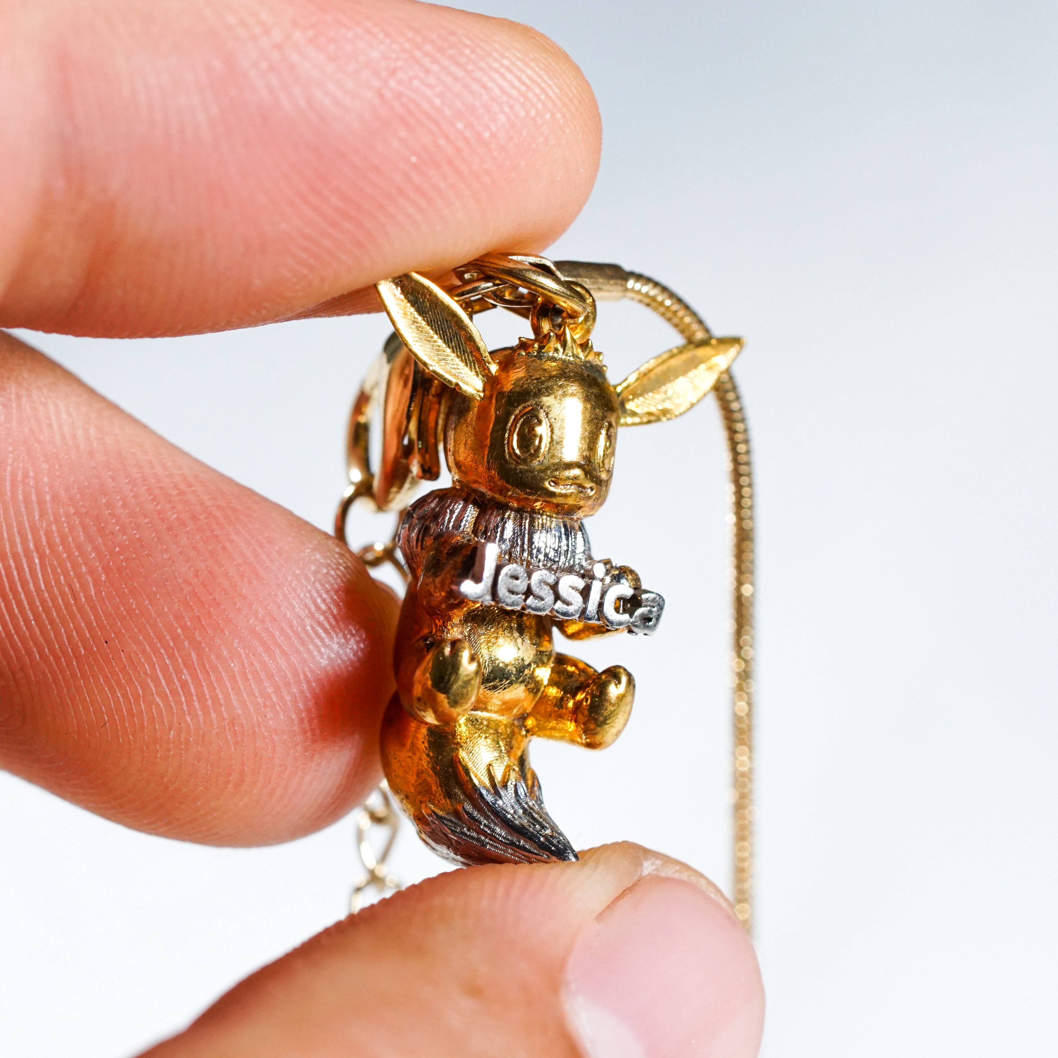 Handmade Eevee Custom Name Necklace, 950 Silver Evolution Jewelry, Perfect Pokémon Gift for Trainers & Collectors 8 - EternaSilver DSC09220 - EternaSilver